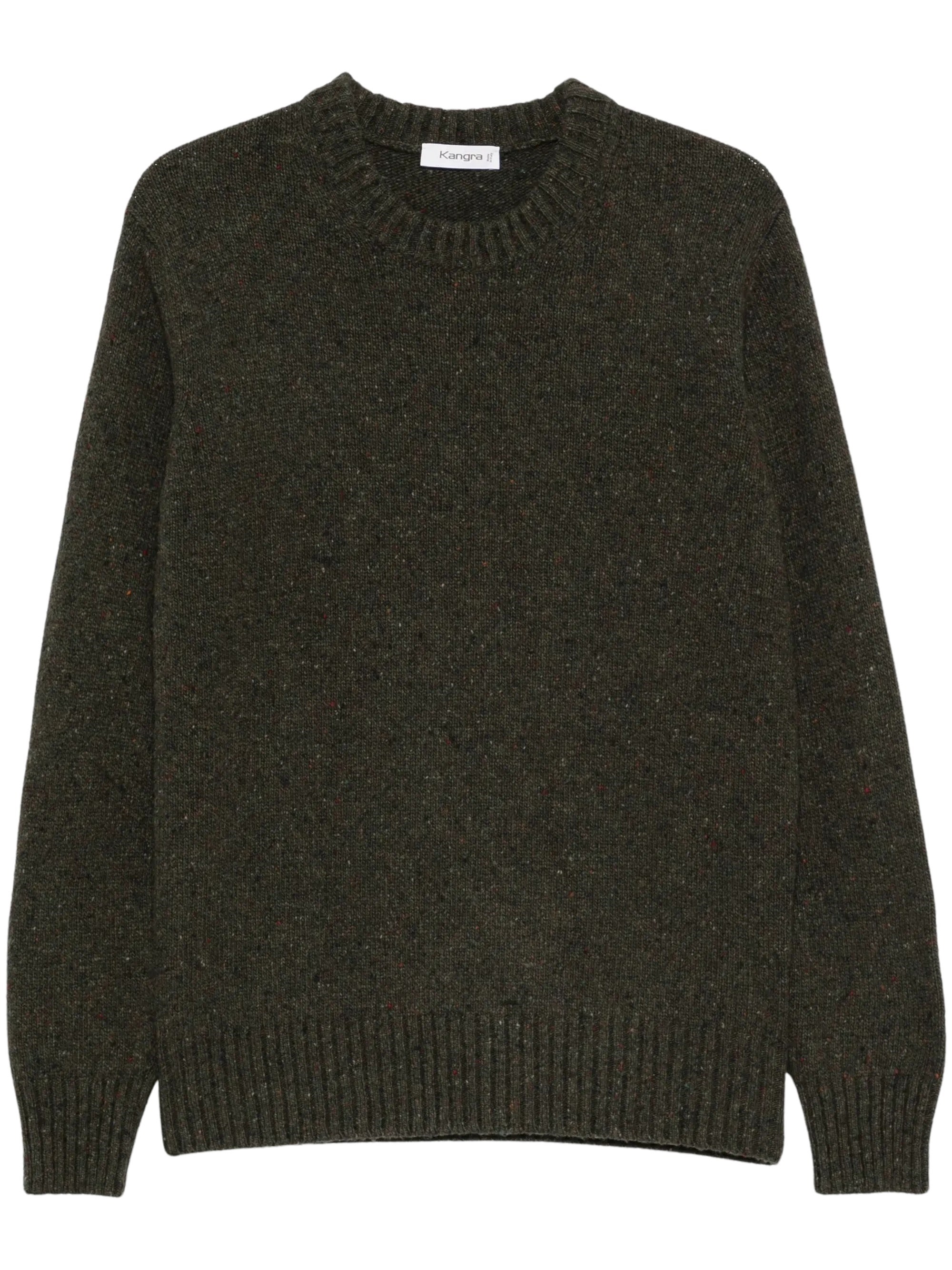 Flecked-Knit Crew-Neck Sweater