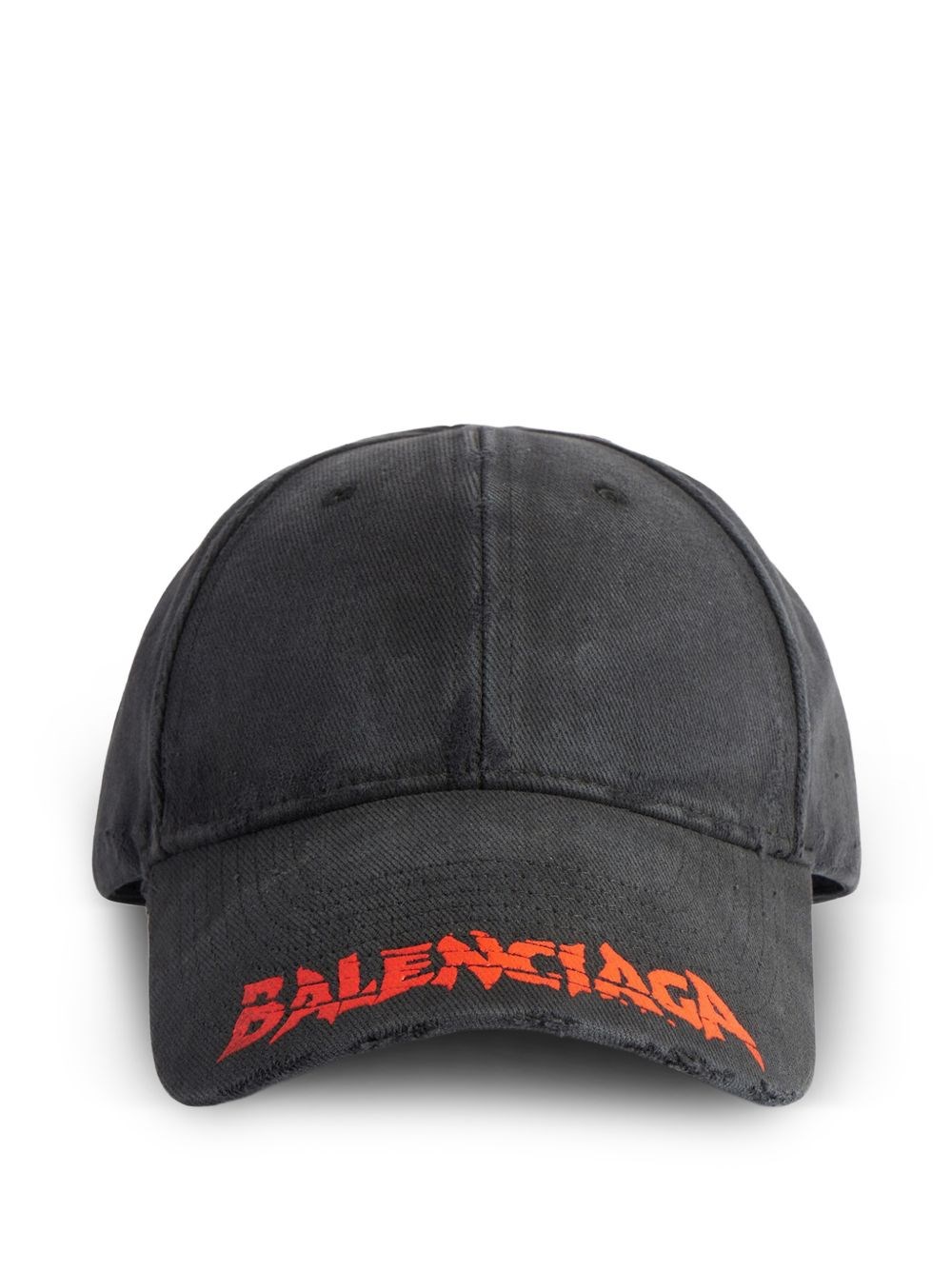 Balenciaga Logo-Embroidered Cotton Baseball Cap — Black