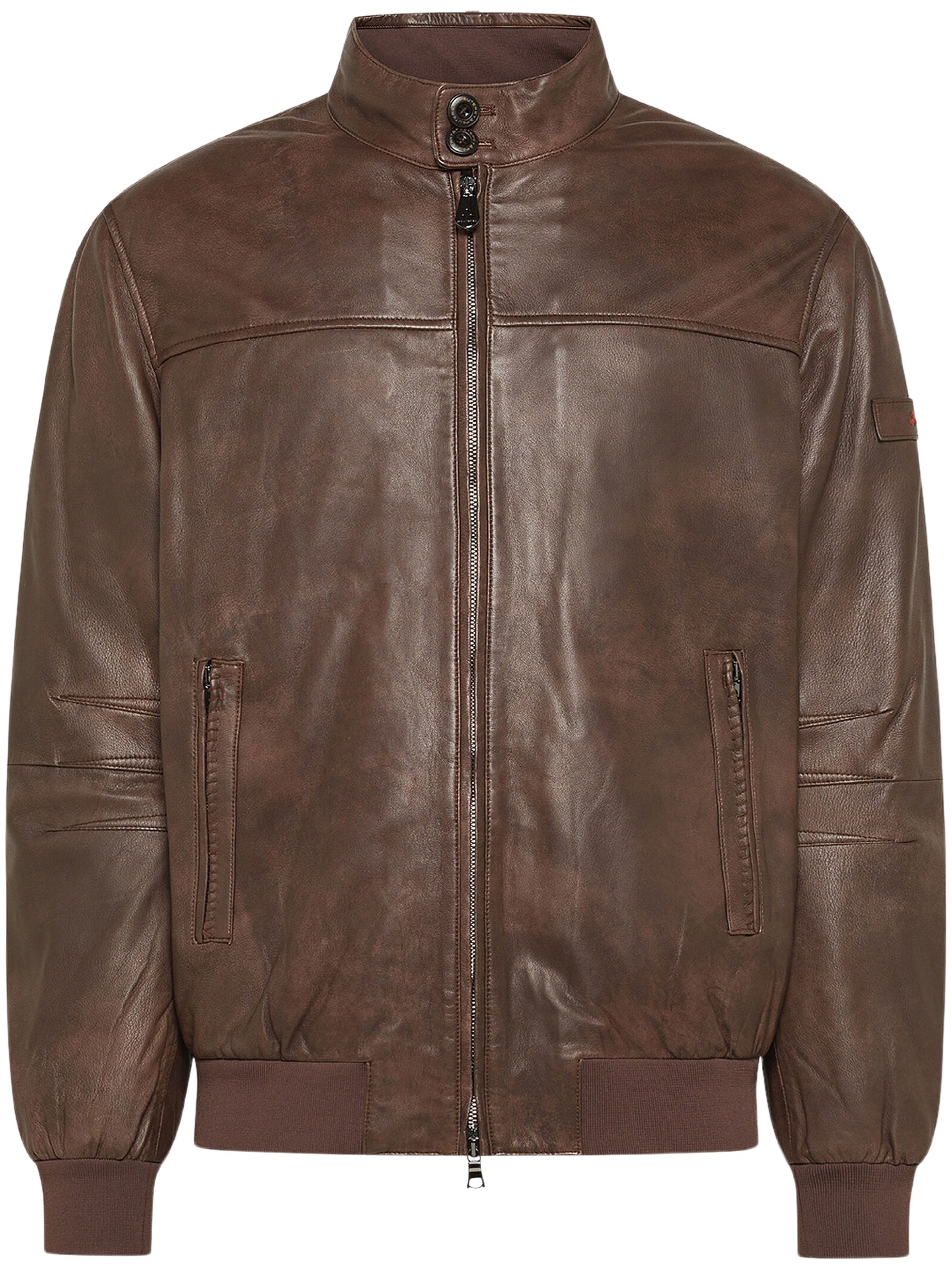 Peuterey Vintage-Effect Leather Bomber Jacket