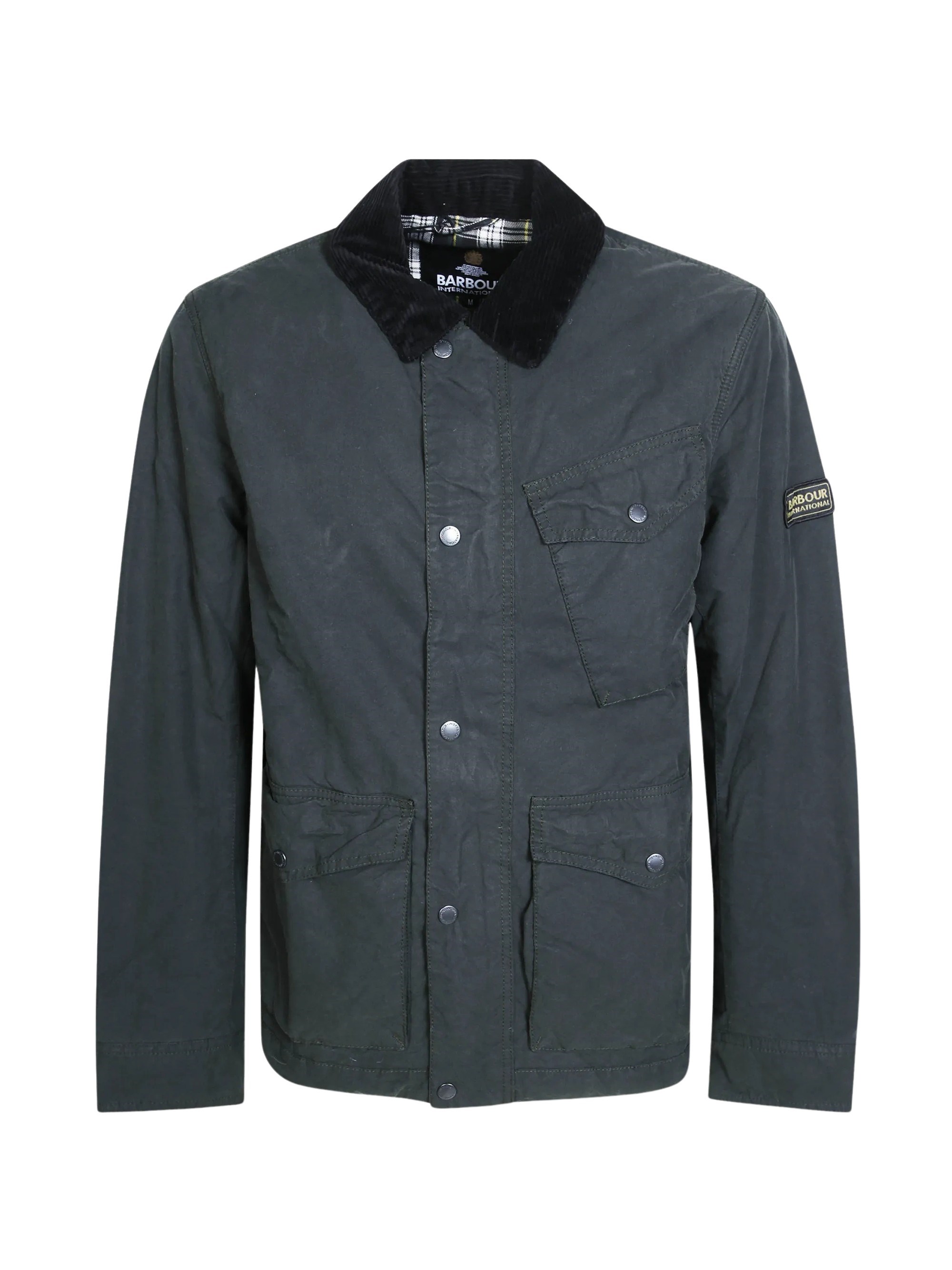 Barbour Giacca Militare Winter Drifter In Cotone Cerato Lavato
