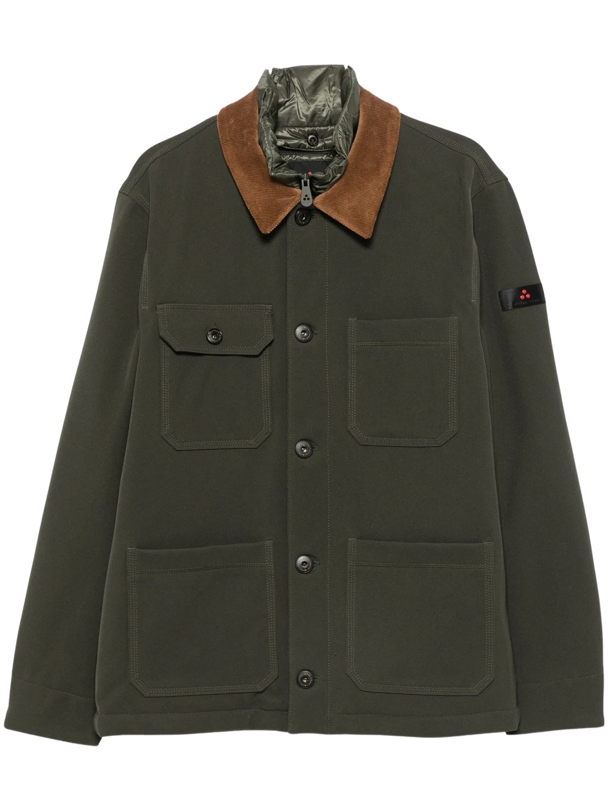 Peuterey Coat With Corduroy Collar And Patch Pockets