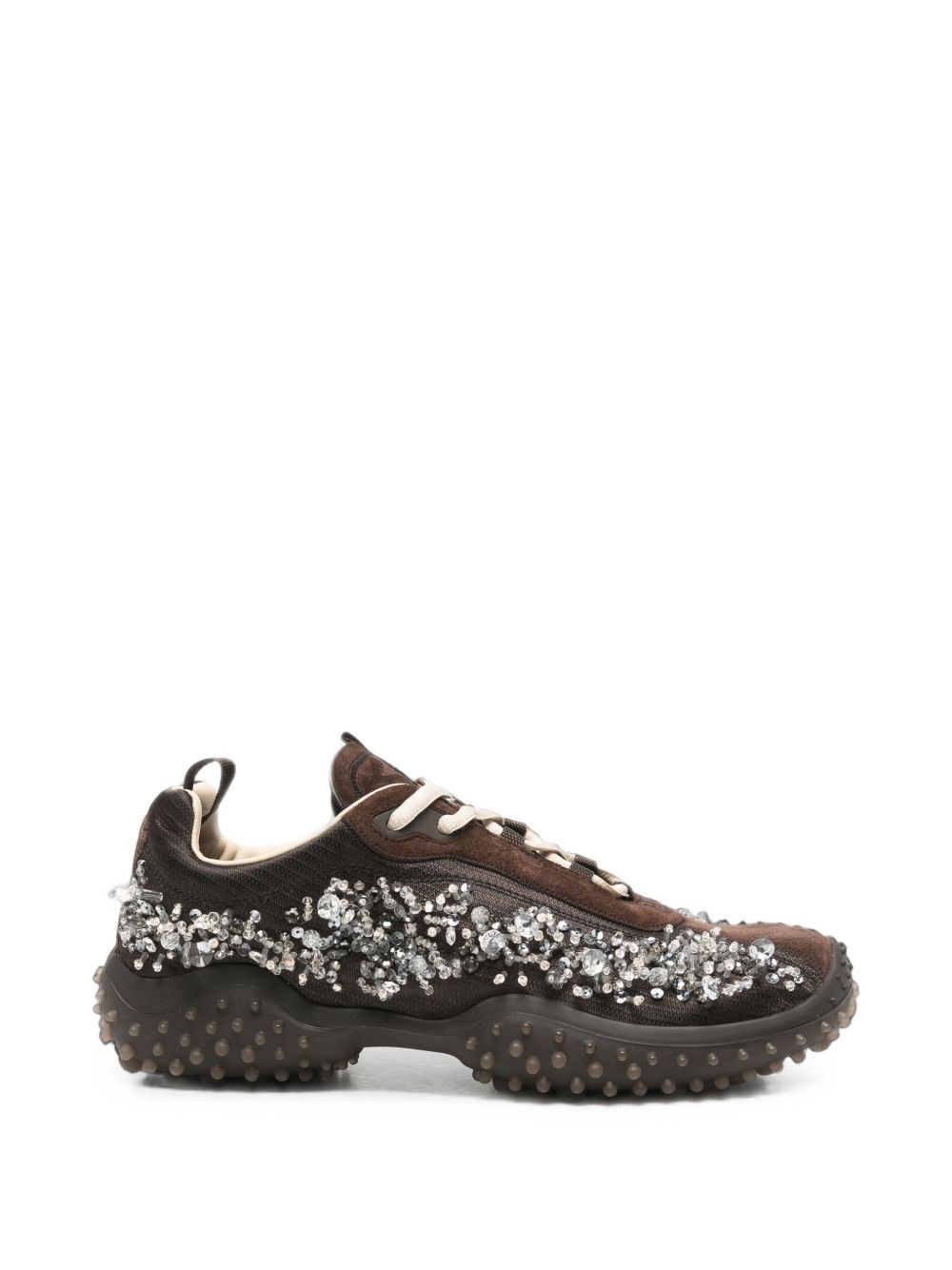 Sneakers Bubble en tissu technique et daim avec broderies
