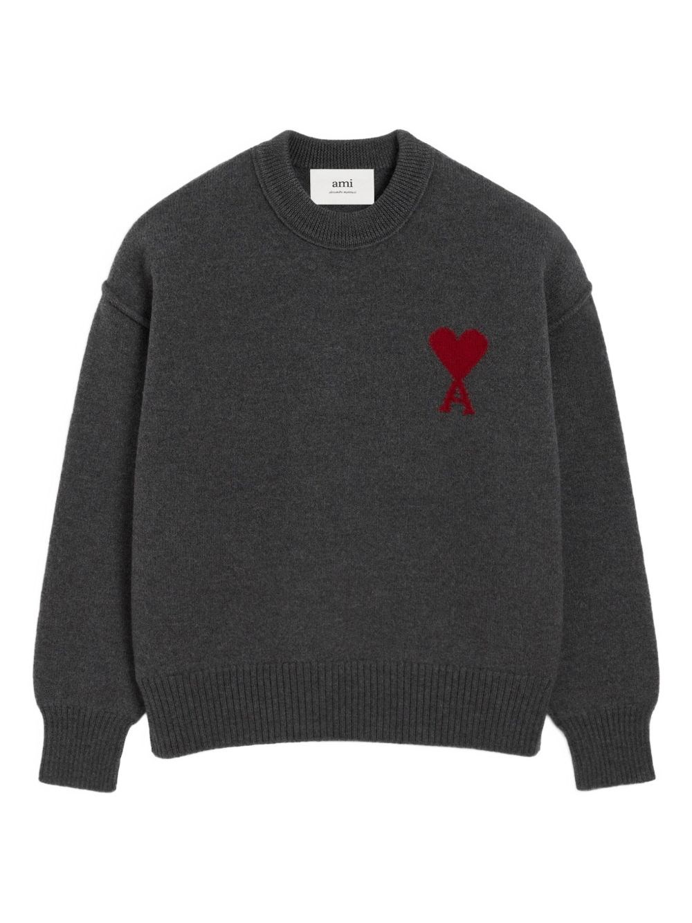 CREWNECK SWEATER WITH CONTRASTED AMI DE COEUR