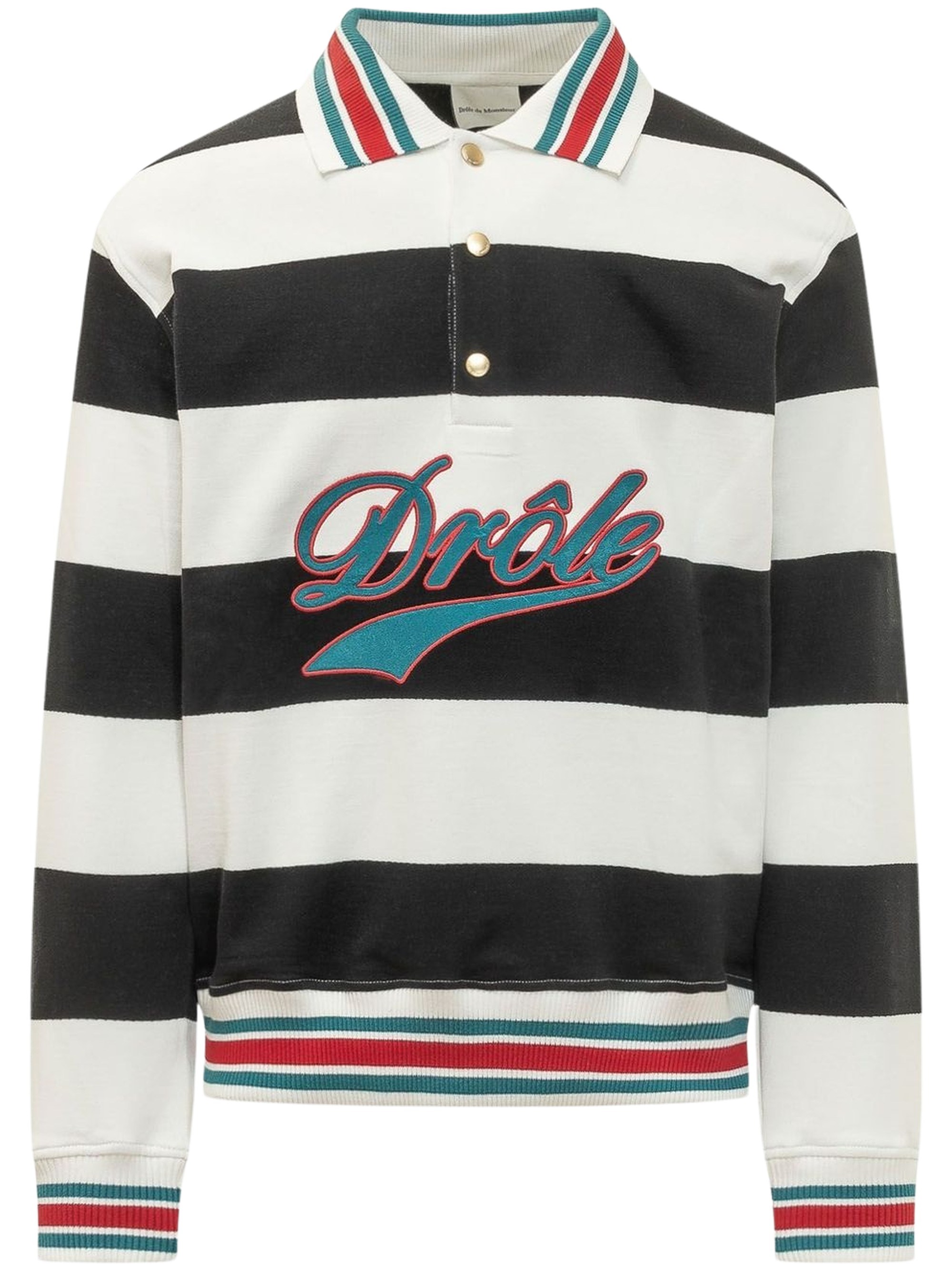 DROLE DE MONSIEUR Logo Stripe Polo Shirt