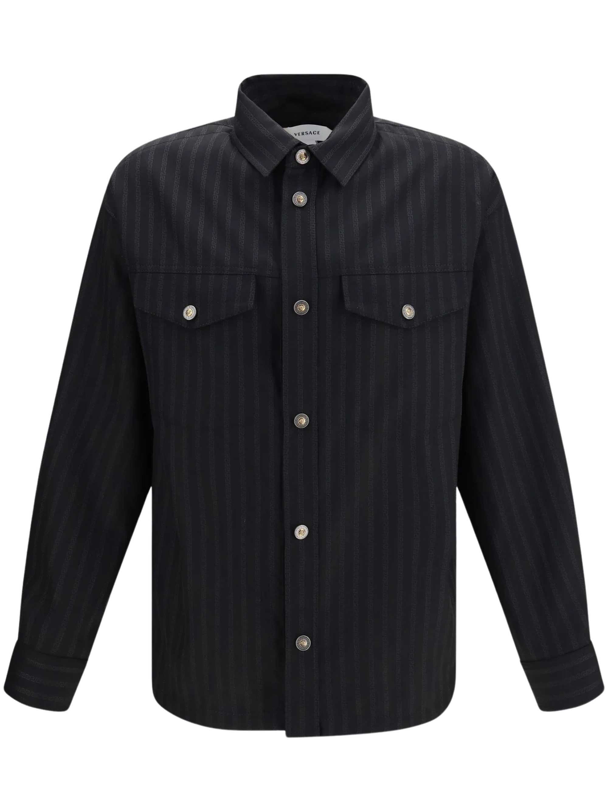 Versace Greca Monogram Jacquard Wool Shirt