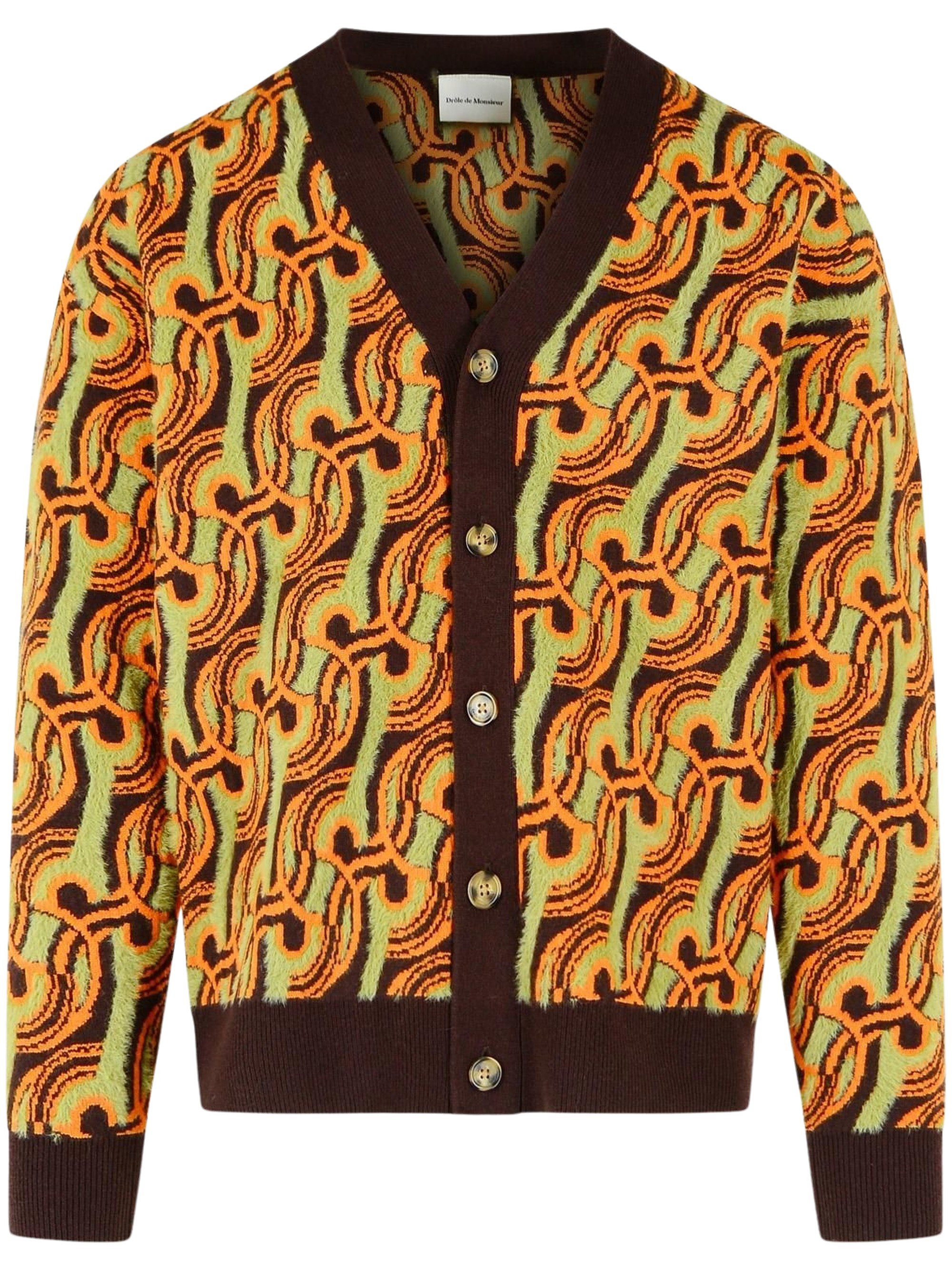DROLE DE MONSIEUR Abstract Printed Knitted Cardigan