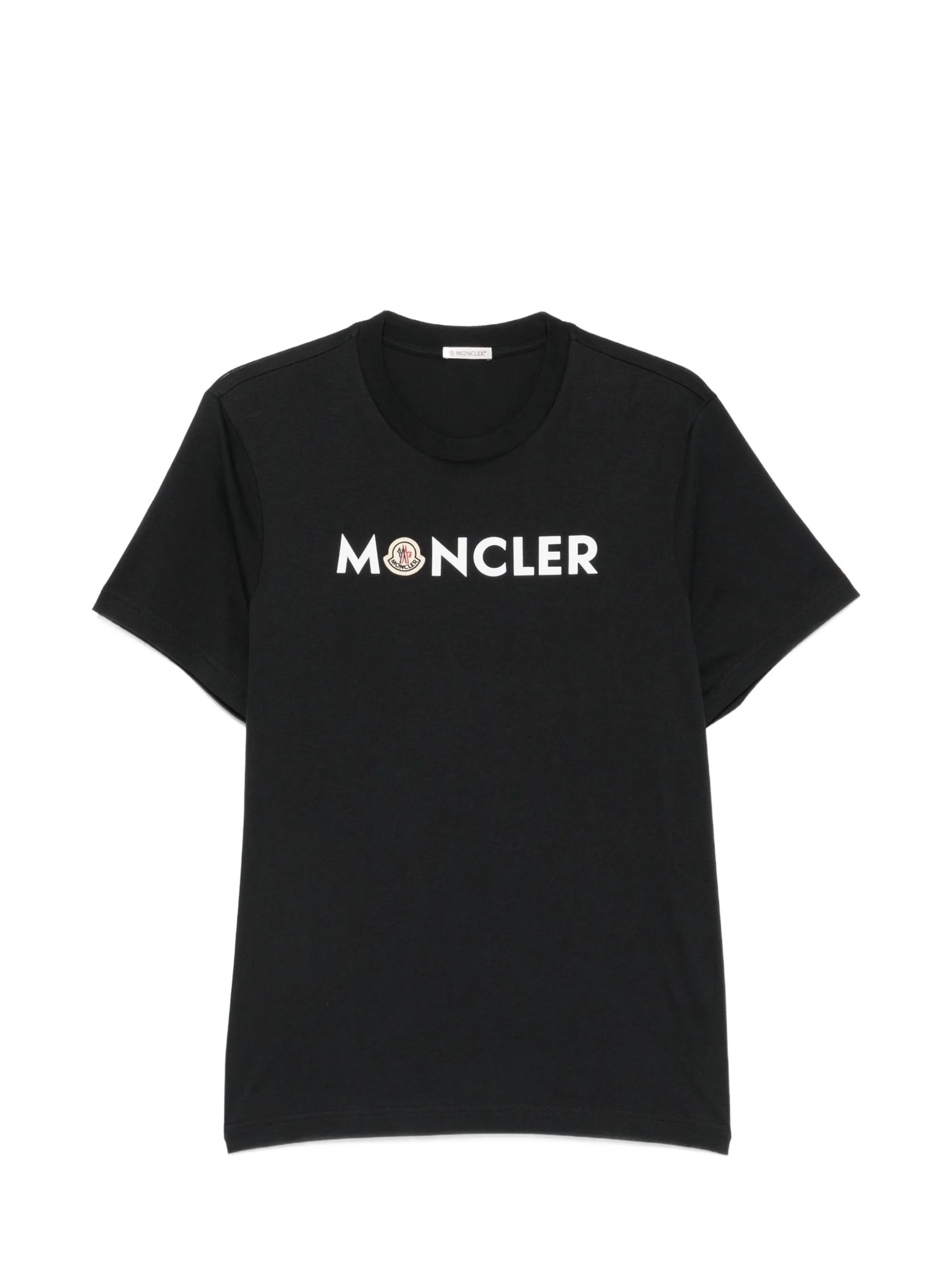 Moncler Logo-Print Cotton T-Shirt — Black