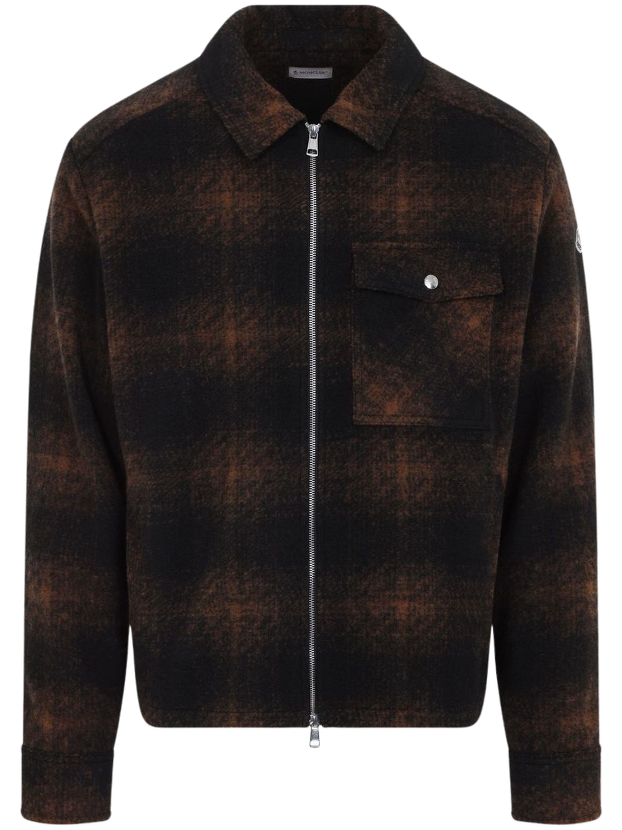 Check Jersey Zip-Up Shirt