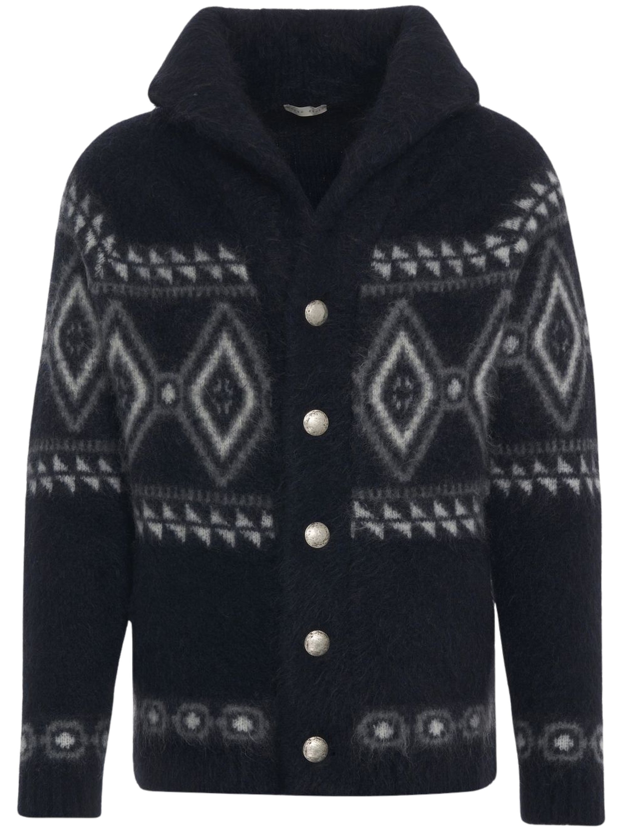 BORGO ASOLO CASHMERE Rombi Geometric Pattern Cardigan