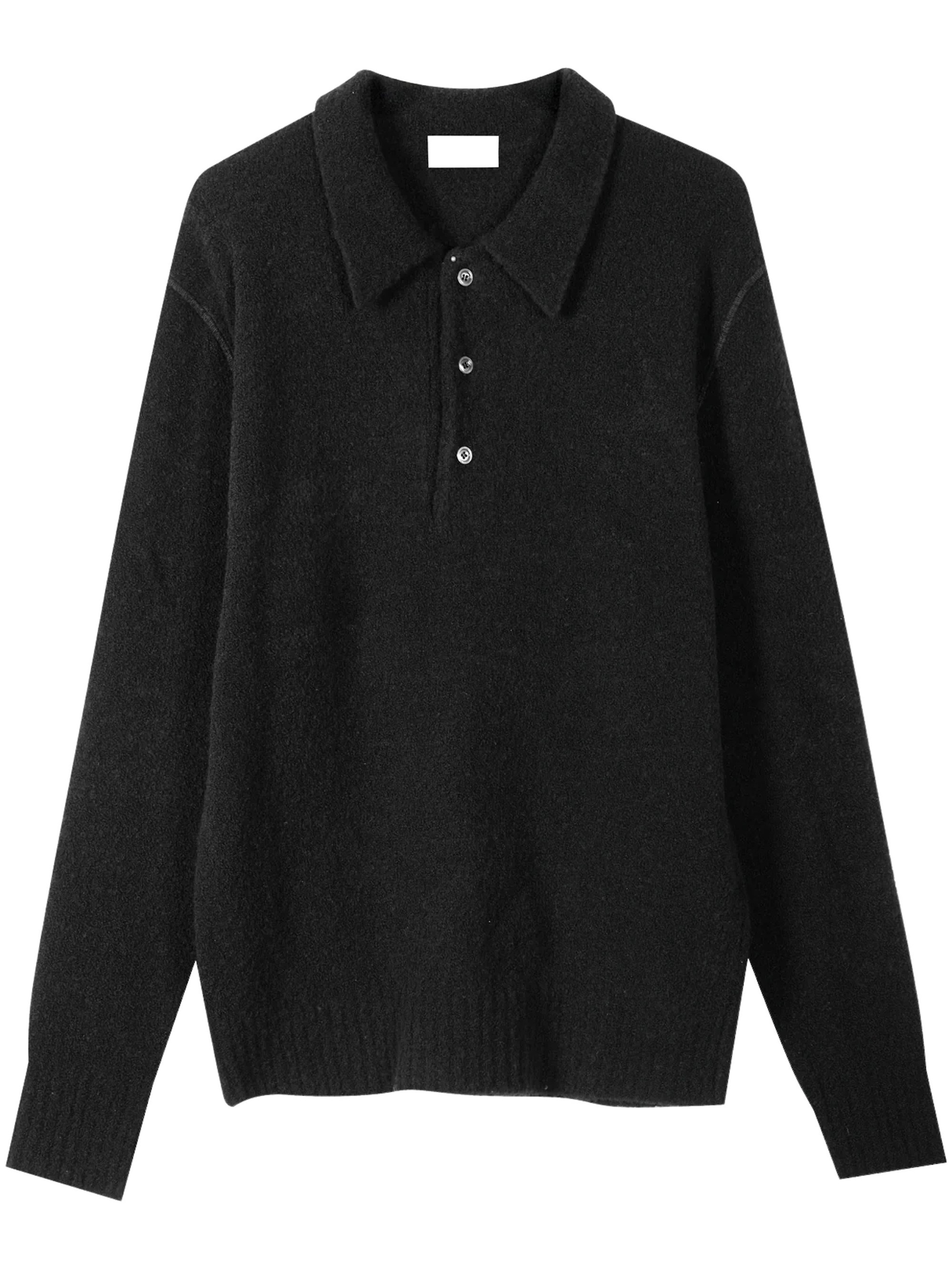 Bouclé Polo In Merino Wool Blend