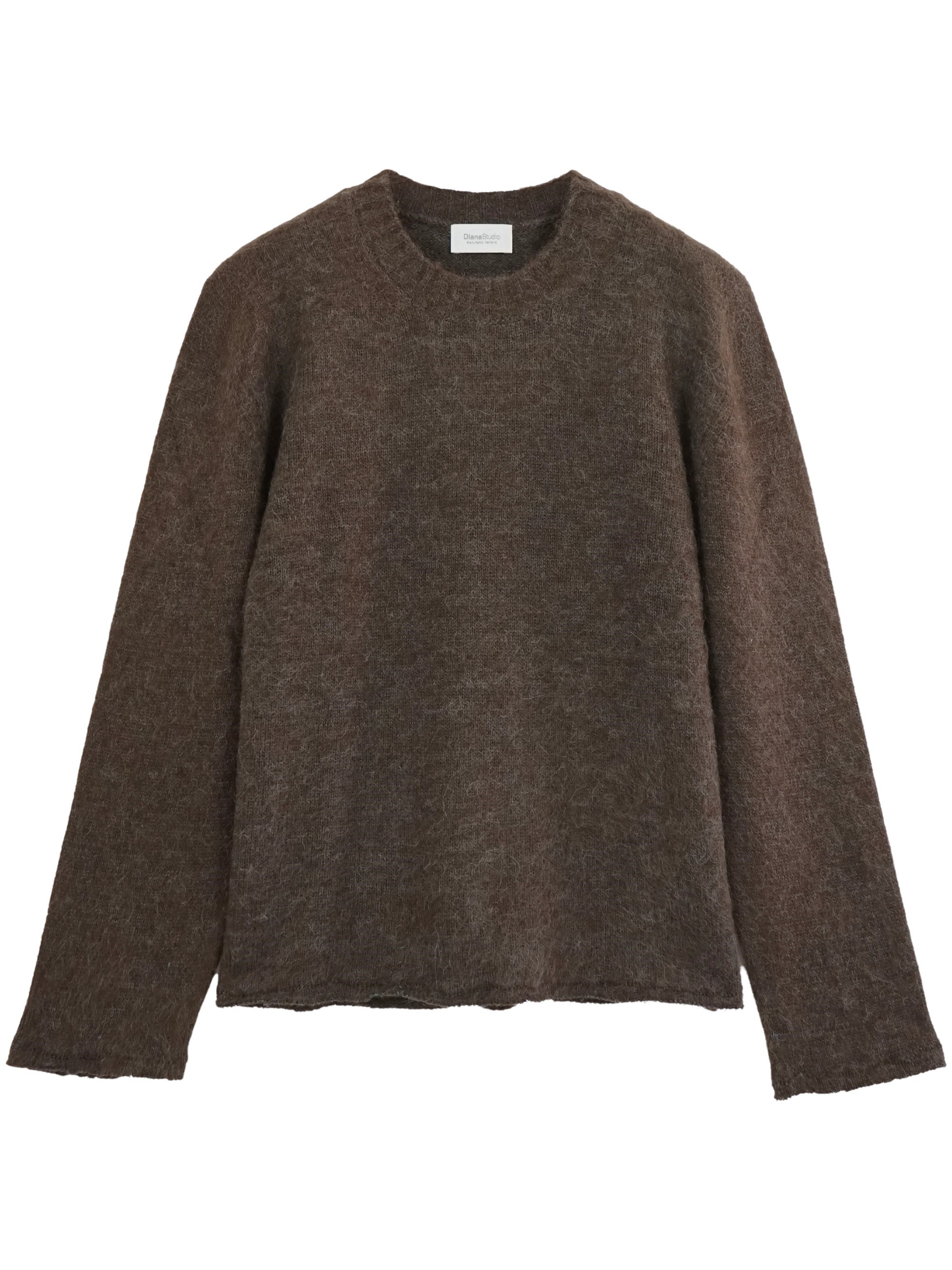 Alpaca Blend Crew Neck With Raw Cut