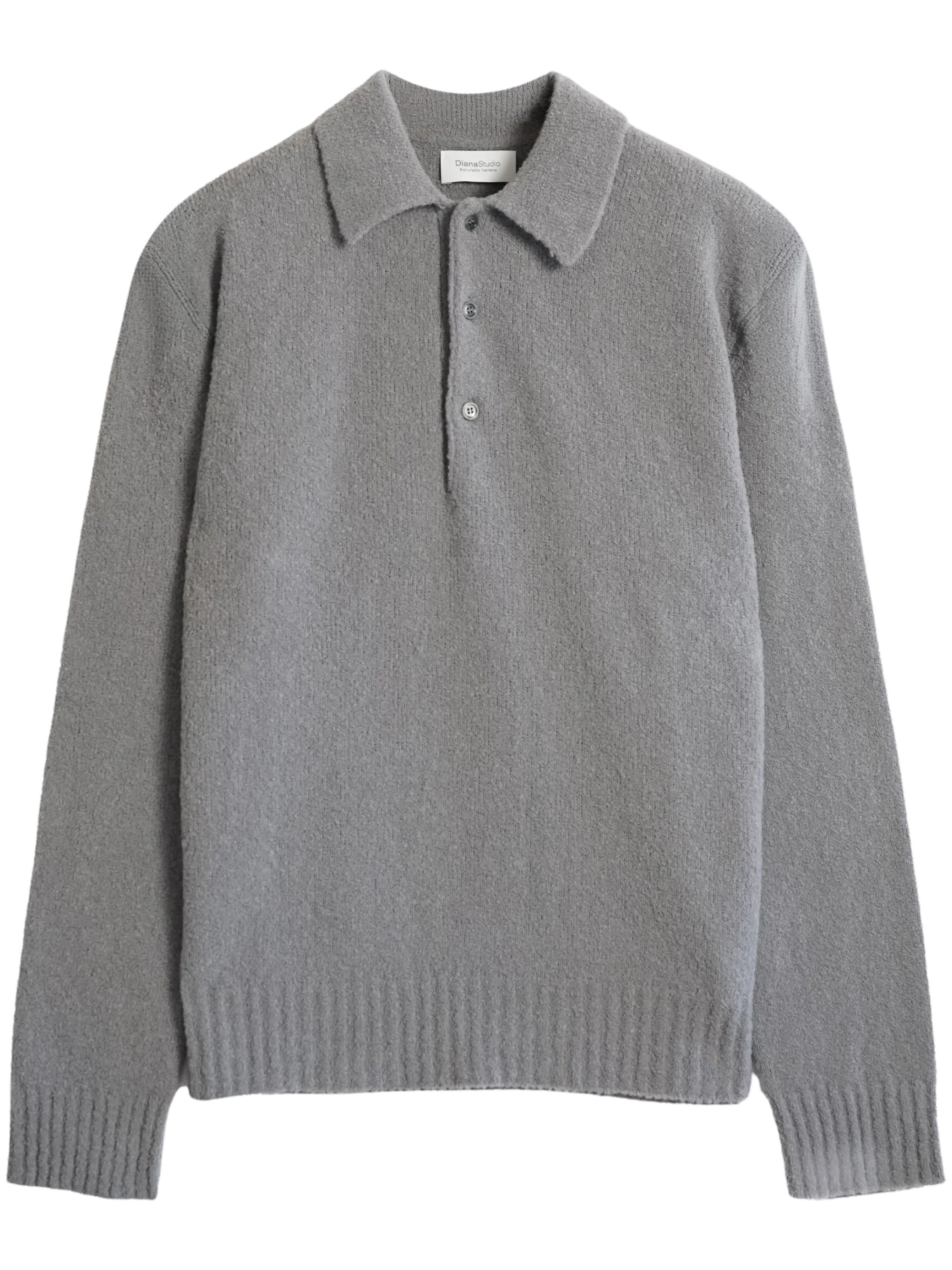 Bouclé Polo In Merino Wool Blend