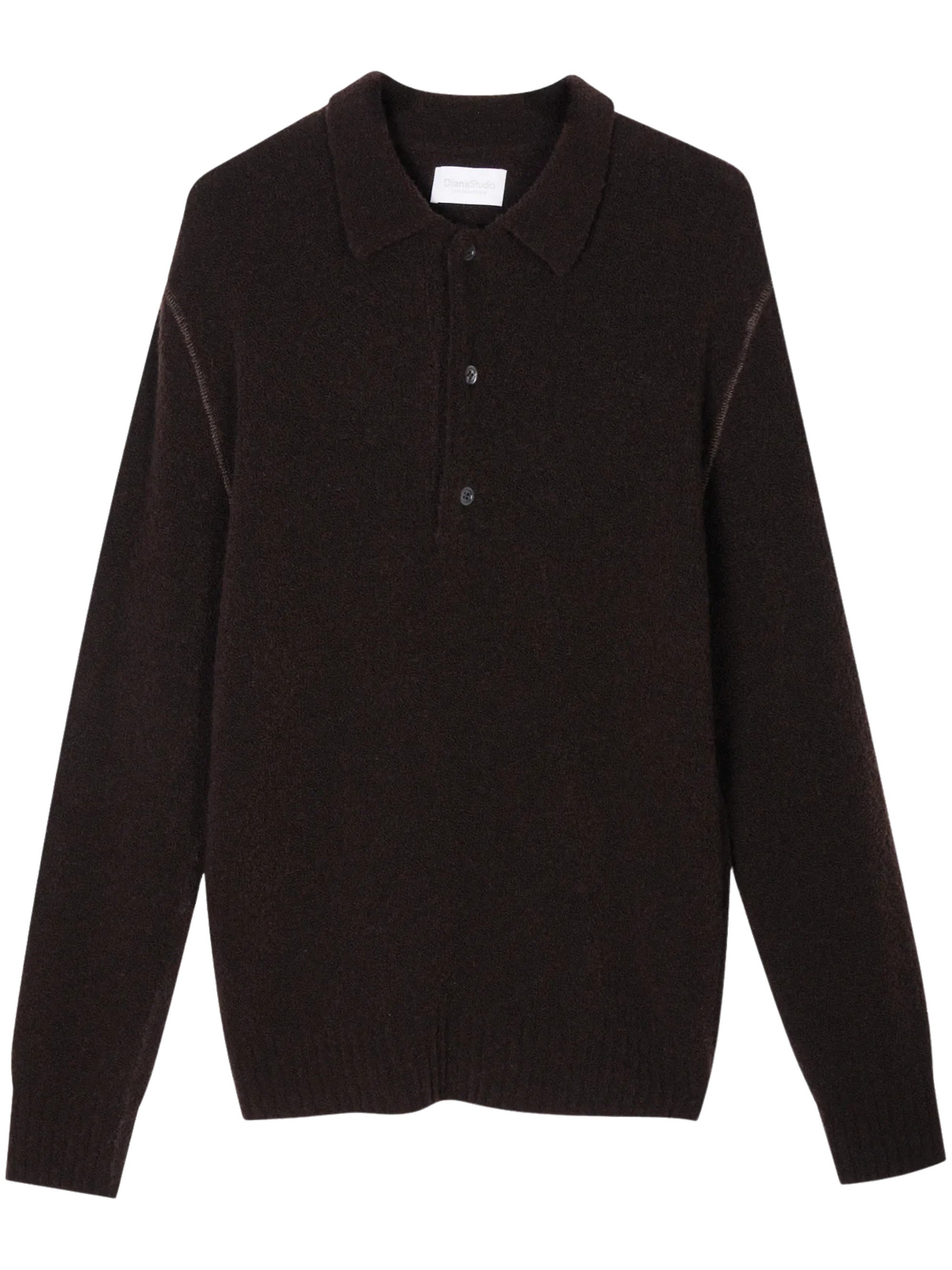 Bouclé Polo In Merino Wool Blend
