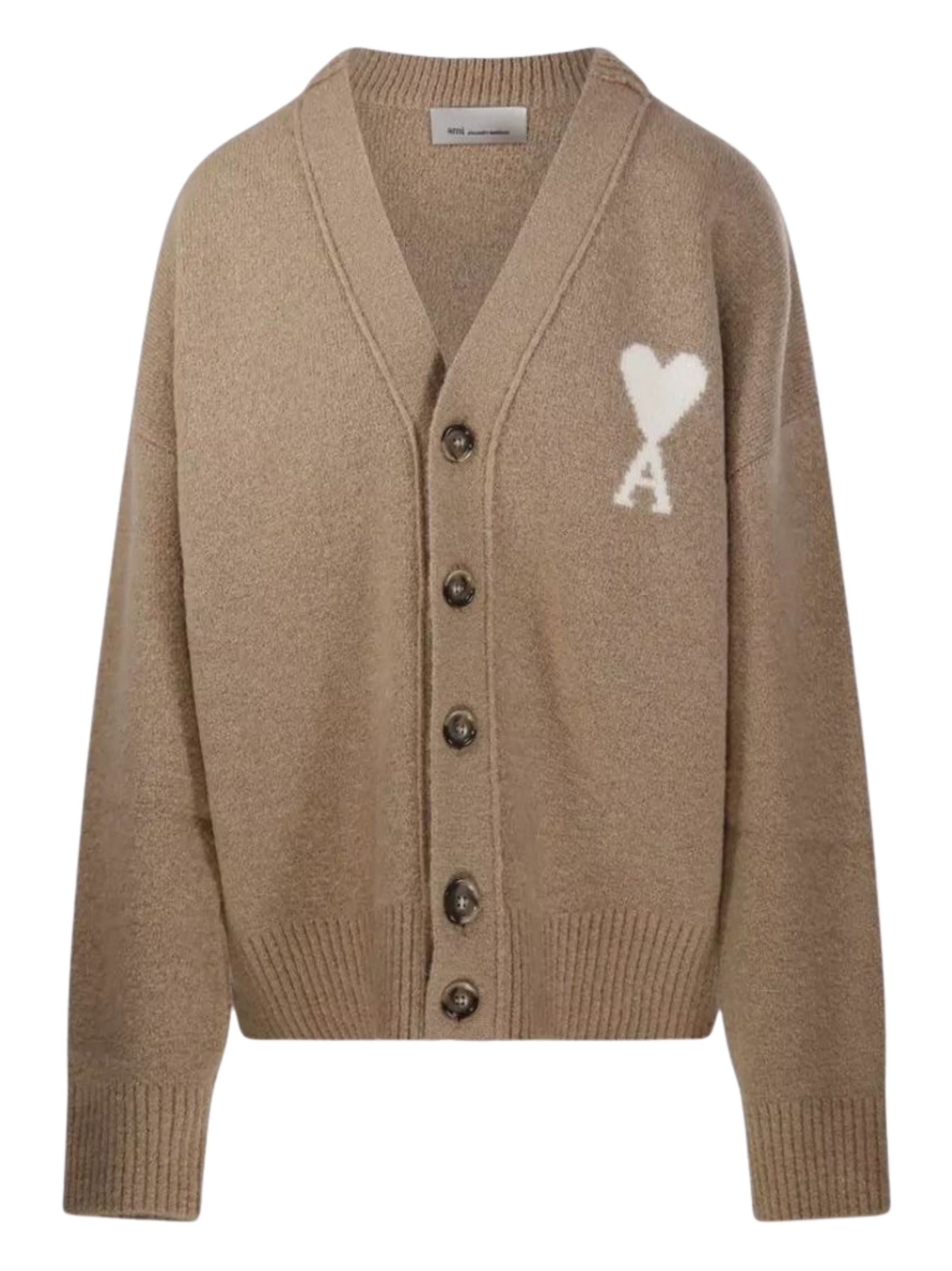 Cardigan Ami de Coeur beige in misto alpaca