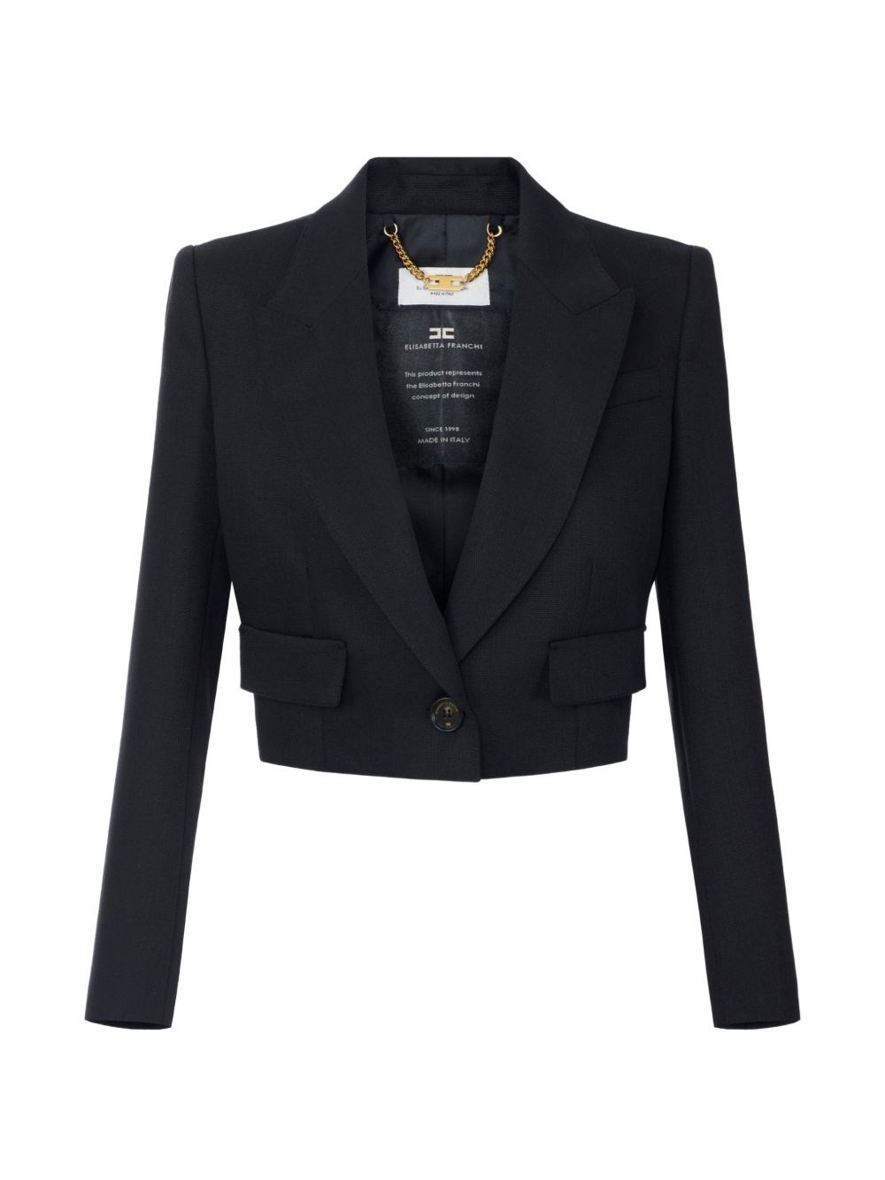 Elisabetta Franchi Wool Single-Breasted Jacket By Elisabetta Franchi
