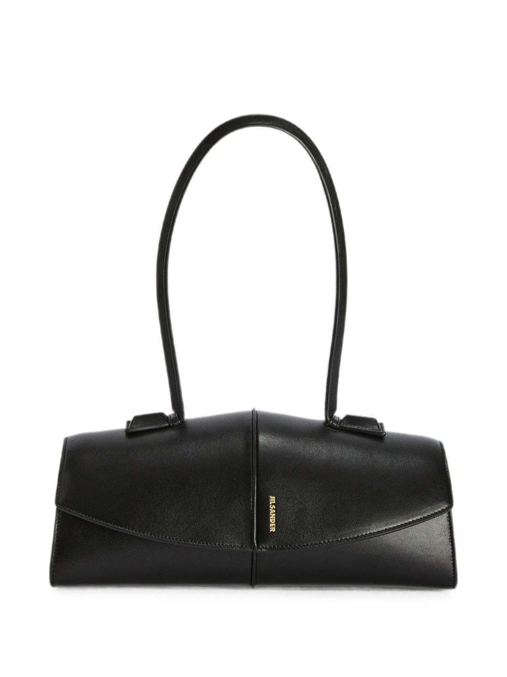 Jil Sander Linea Leather Shoulder Bag — Black