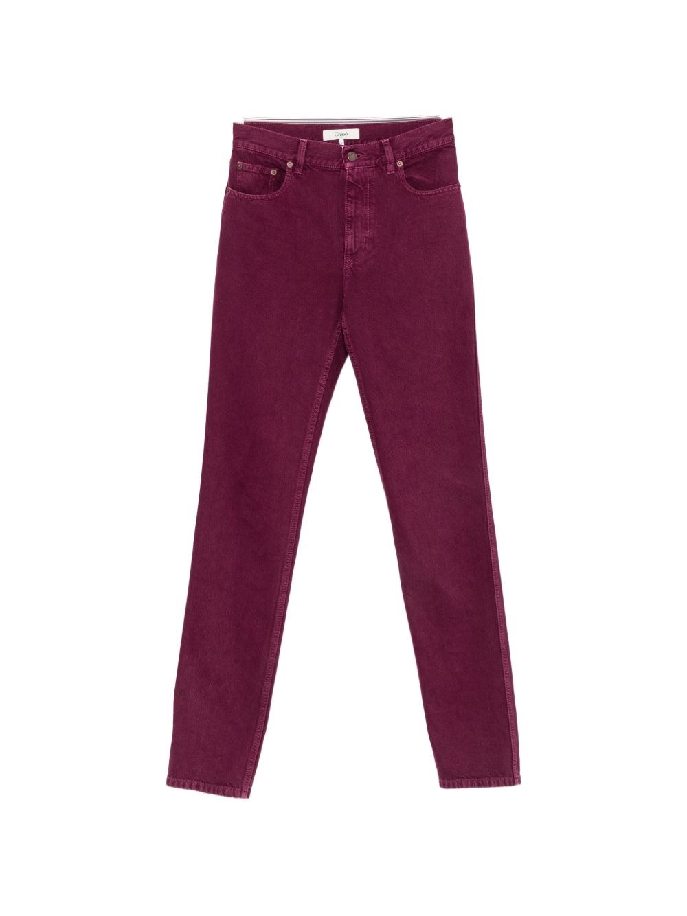 Chloé Cotton Denim Jeans — Burgundy