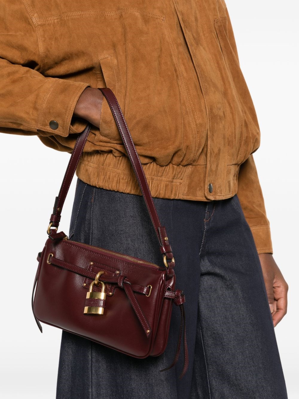 Burnt Red Mini Paddington Sling Pouch aus Nappaleder