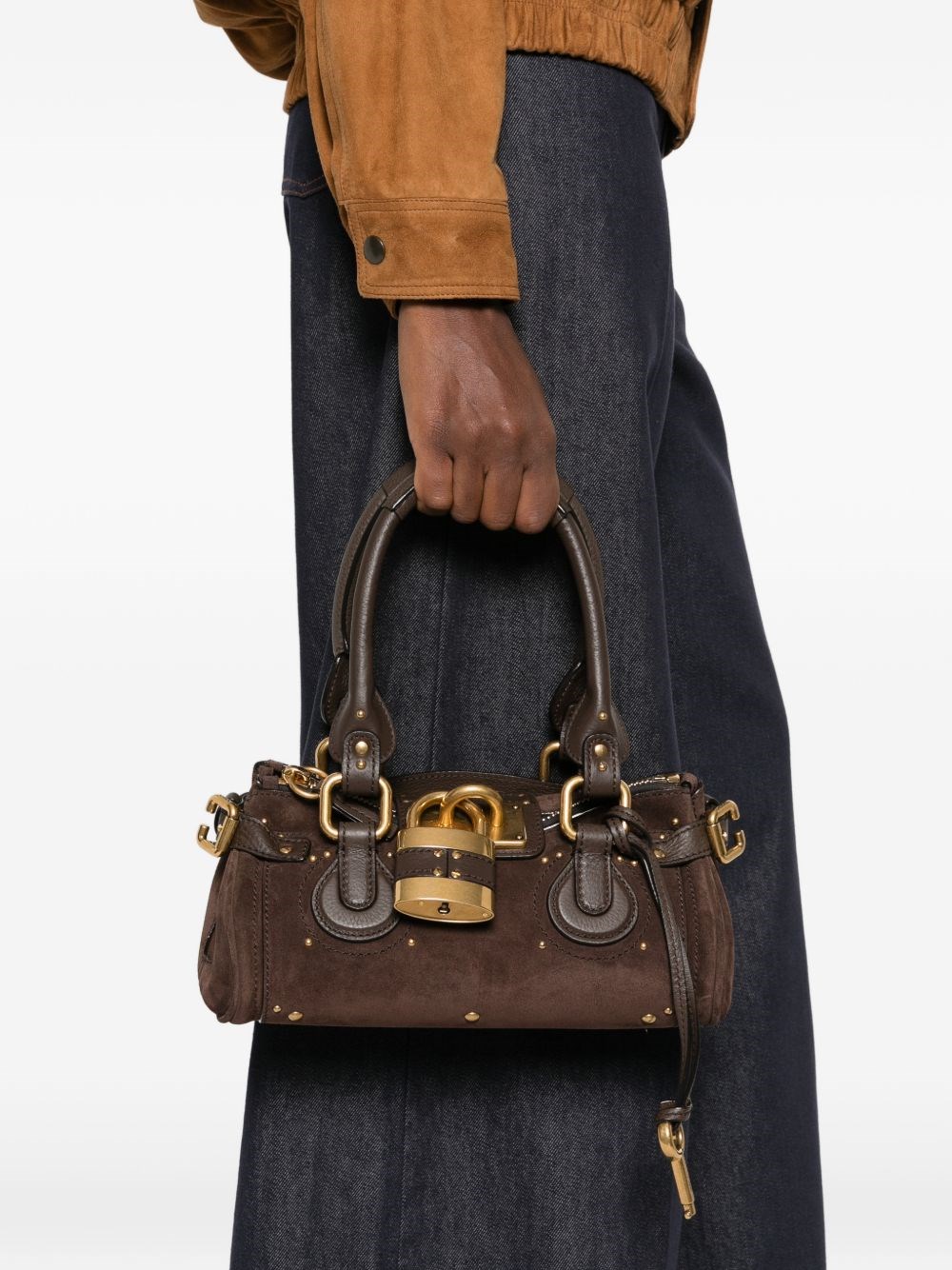 Chloé Paddington Calfskin Leather Shoulder Bag — Brown