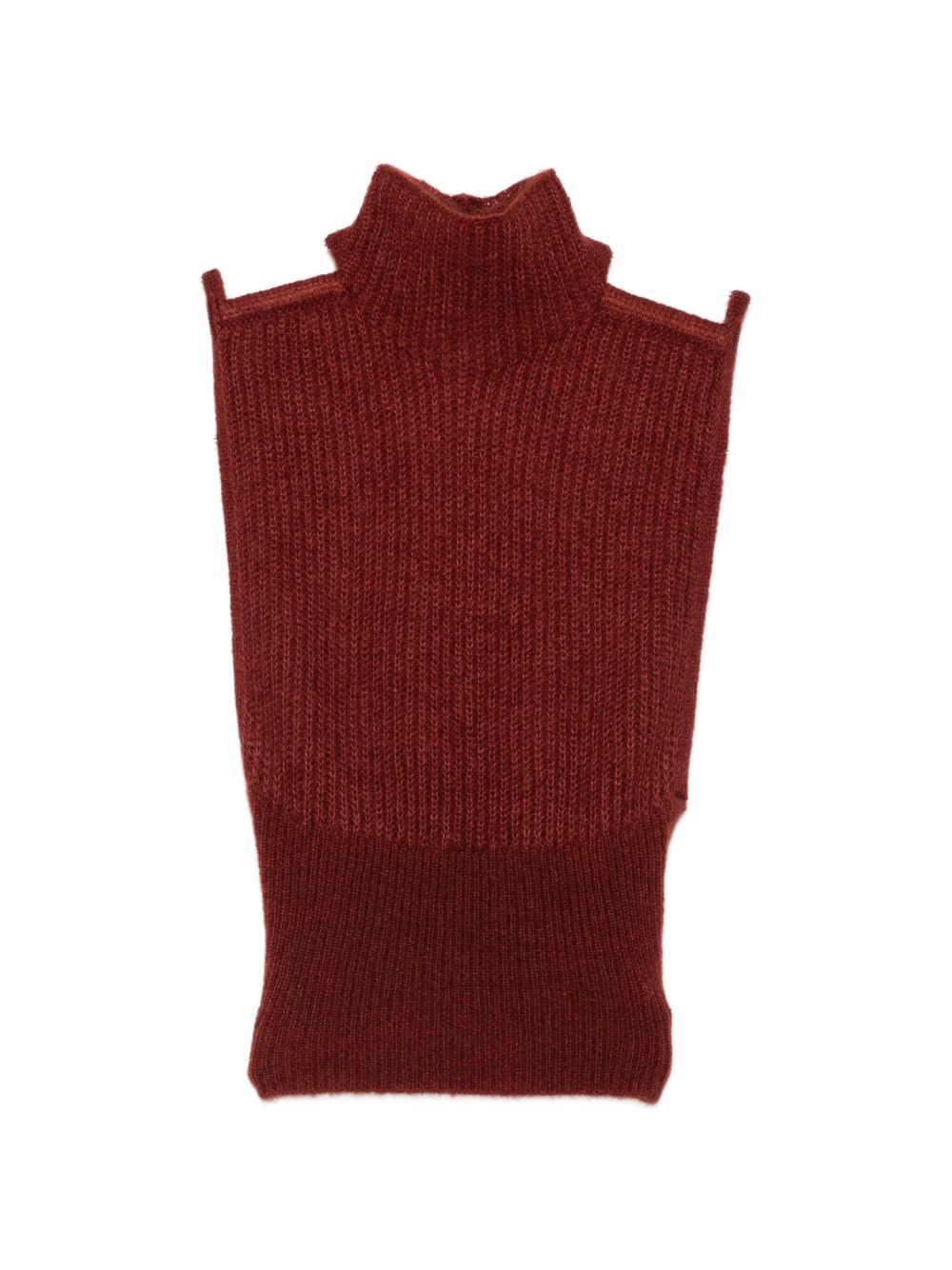 Max Mara Wool High-neck Vest In Brown