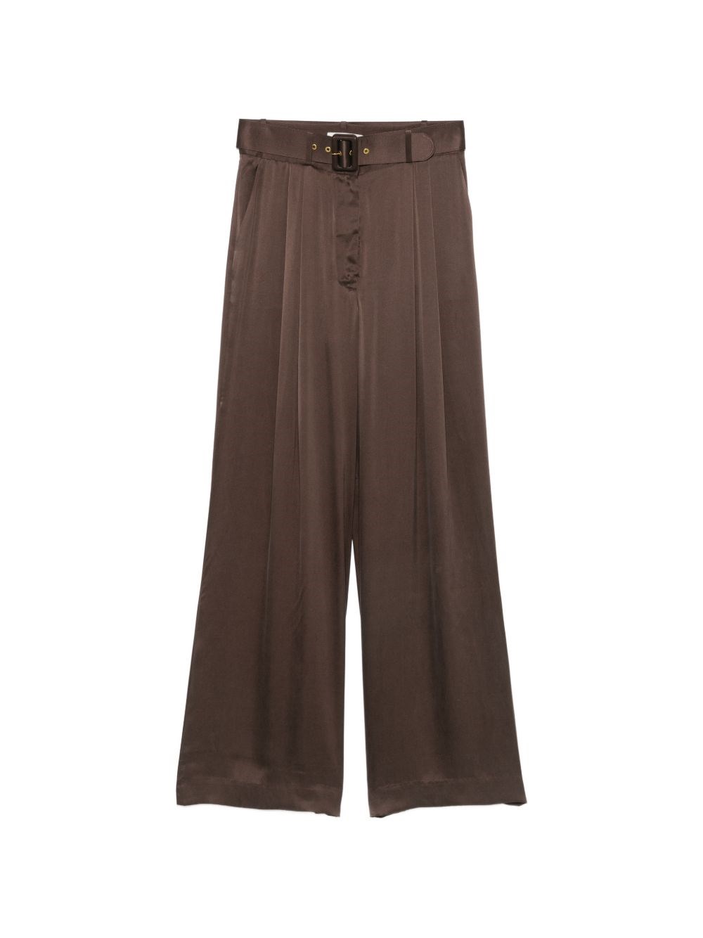 Zimmermann Women's Brown Silk Pants With Belt - Image 3