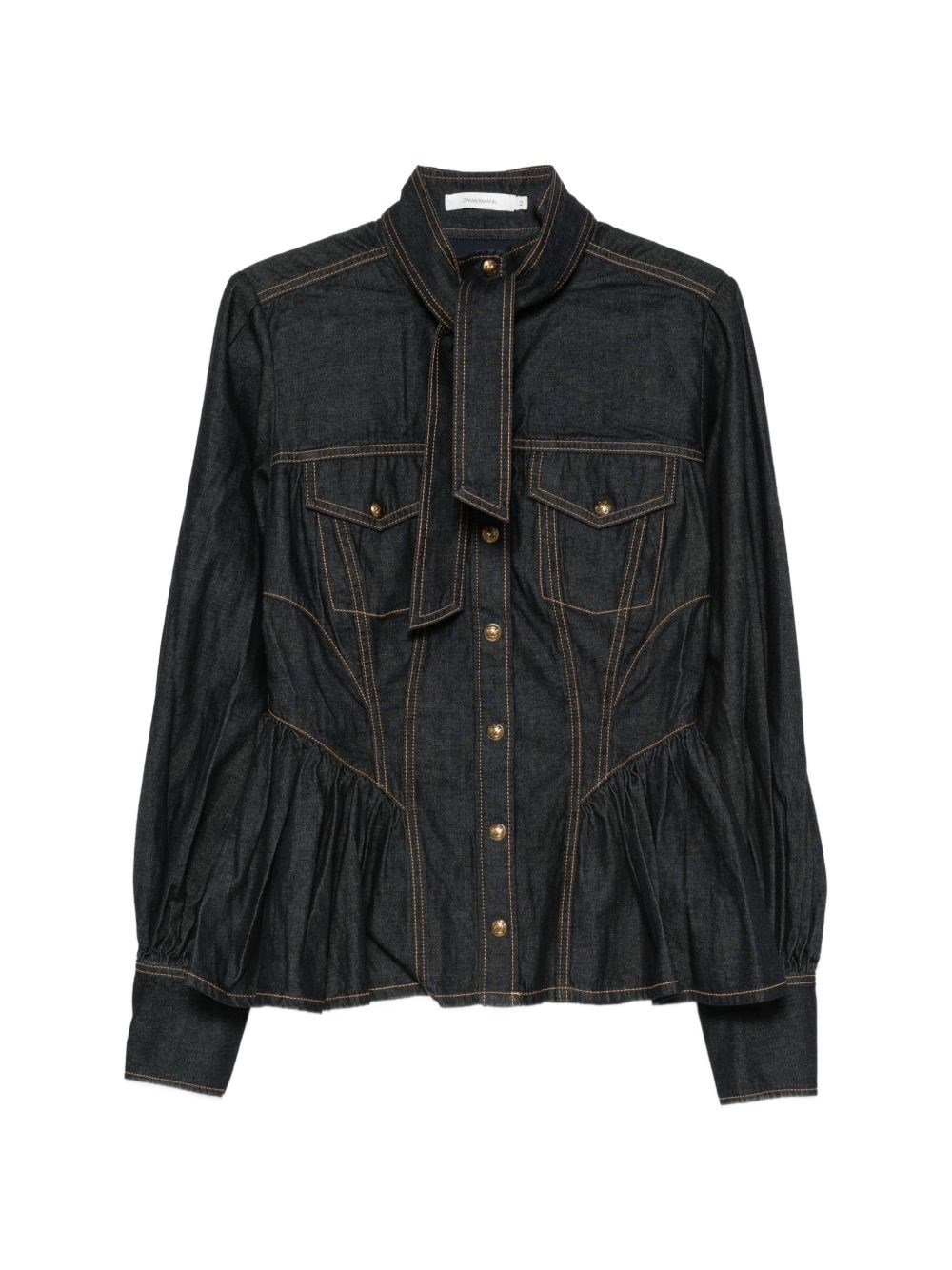 Zimmermann Camicia In Denim Di Cotone