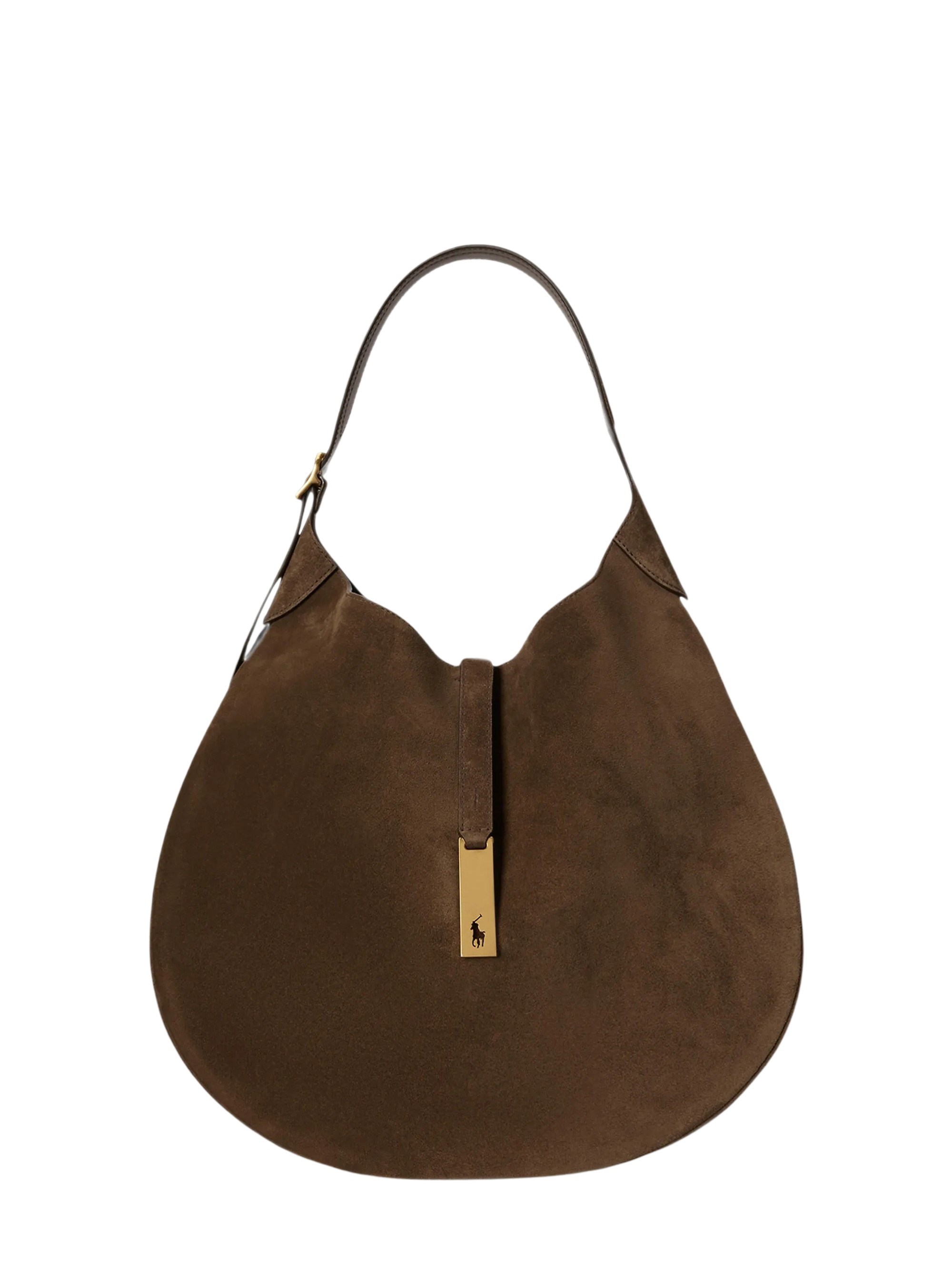 POLO RALPH LAUREN Large Polo Id Suede Shoulder Bag