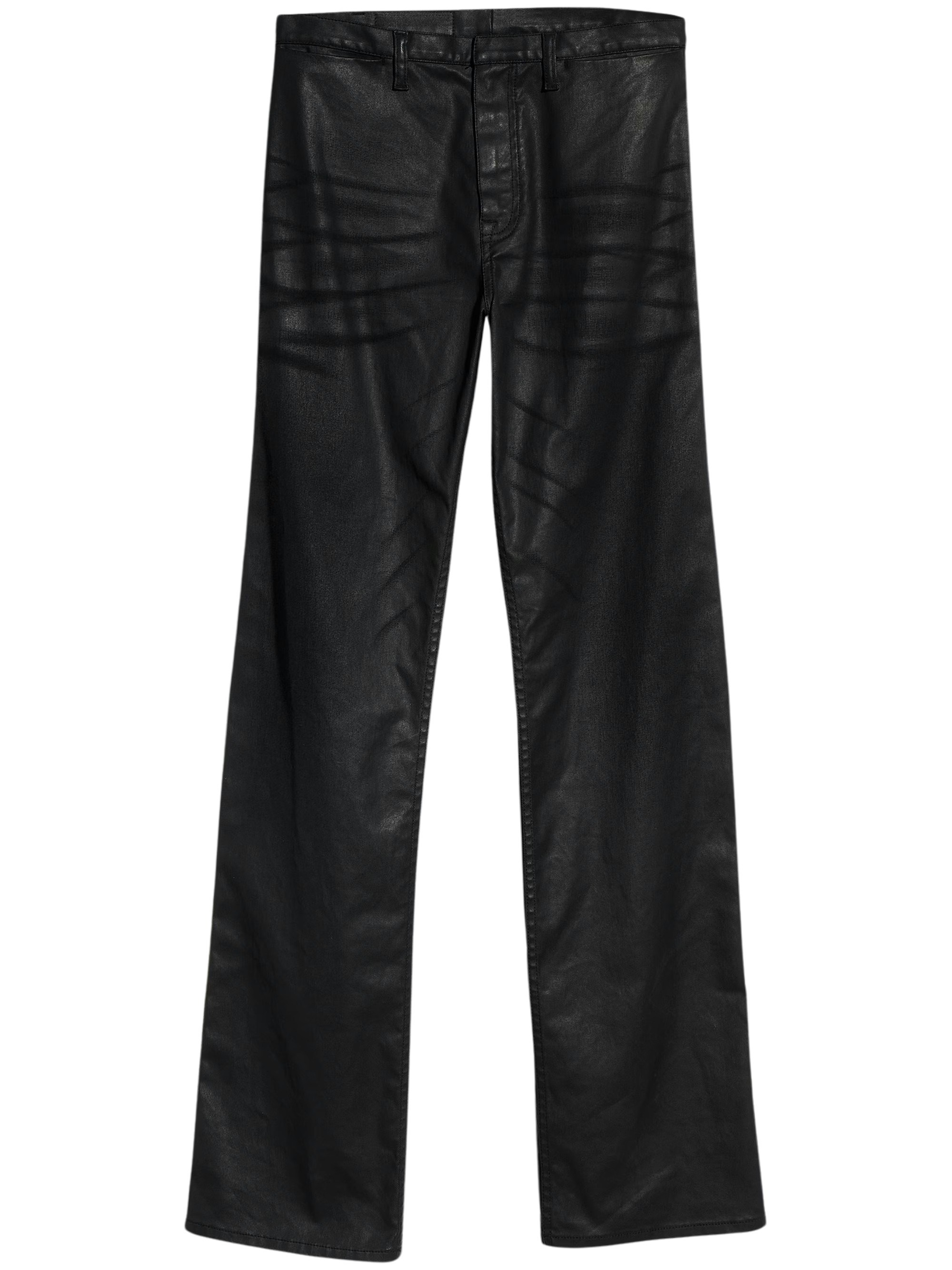 Coated cotton denim twill pants with Web