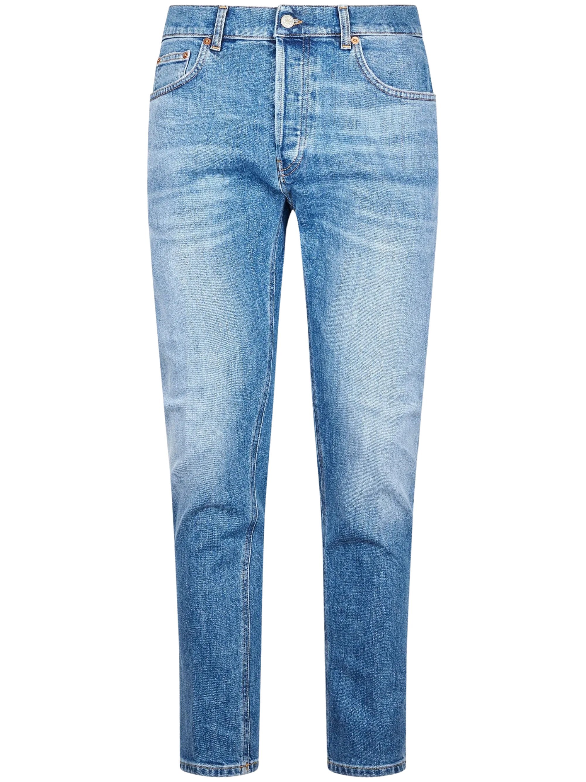 Dondup Dondup Faded-Effect Logo-Plaque Jeans