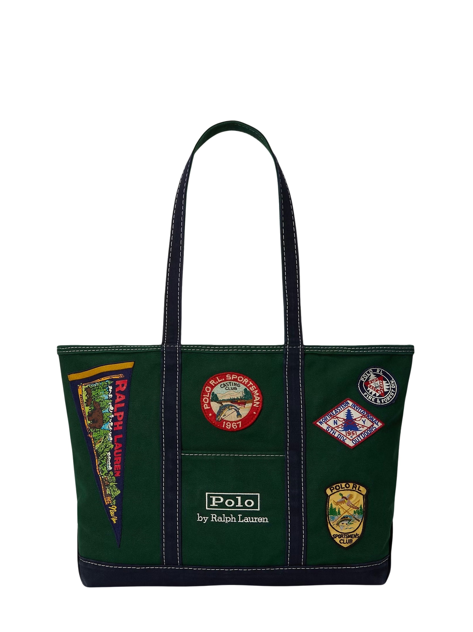 POLO RALPH LAUREN Borsa Tote In Canvas Con Logo Patch