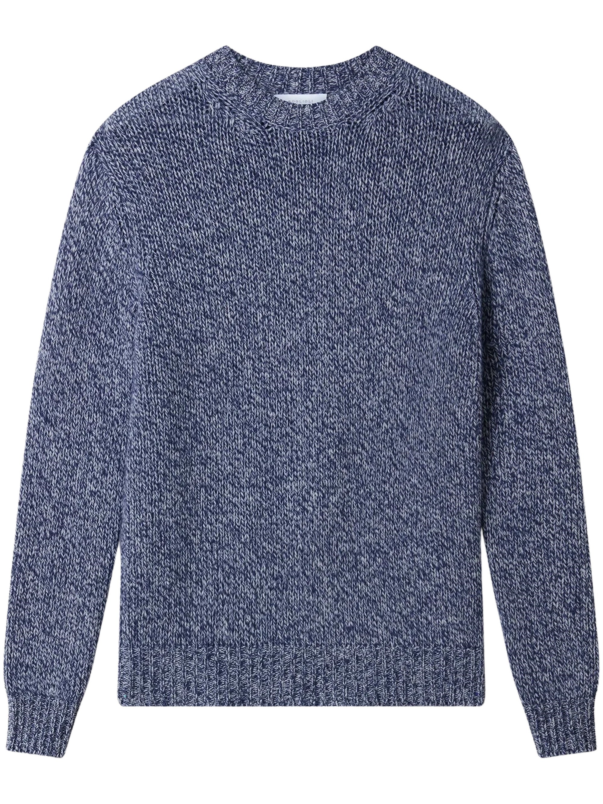 Boglioli Wool Cashmere Mouliné Crewneck Sweater Boglioli