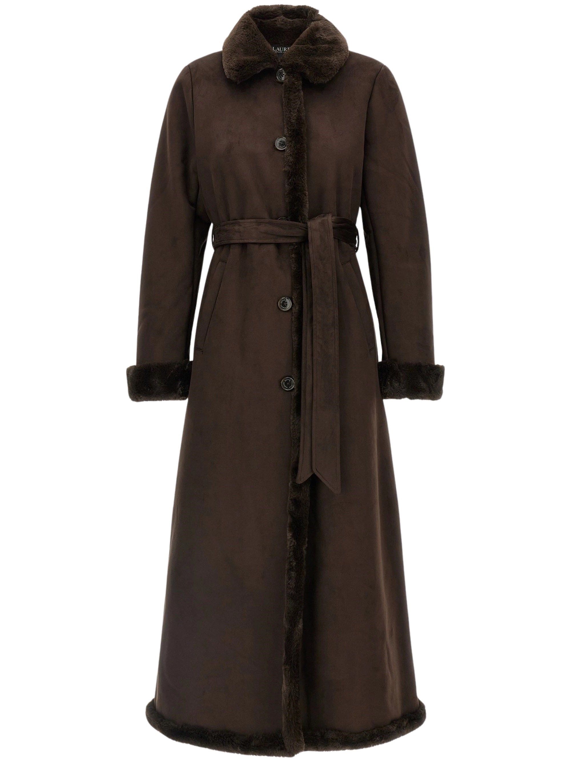 Lauren Ralph Lauren Faux-Shearling Trimmed Belted Coat