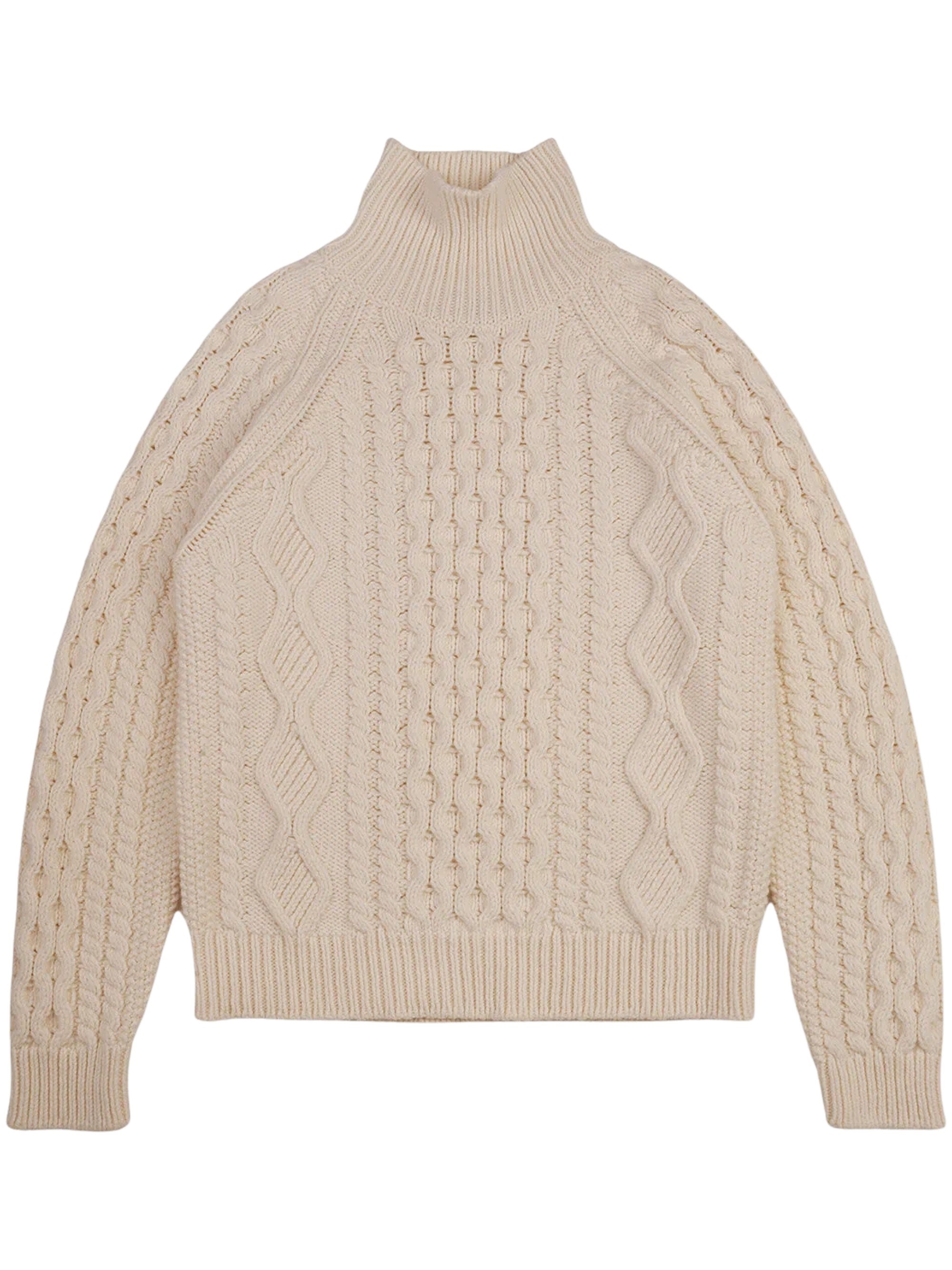 Aran Mock Neck Sweater