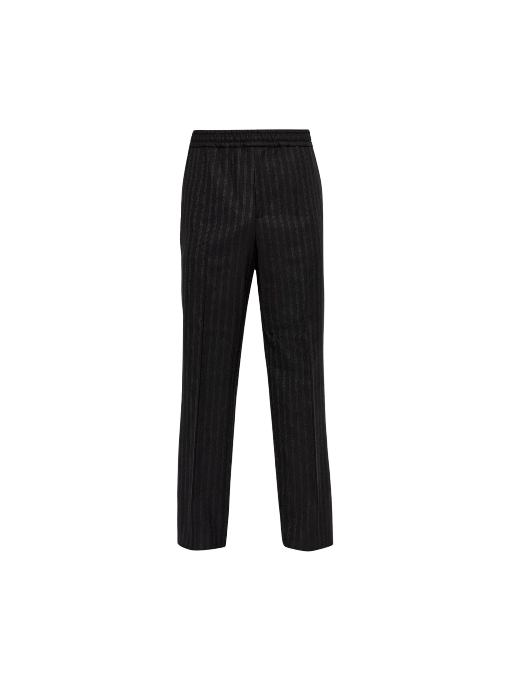 Versace Pleated Monogram Pants By Versace