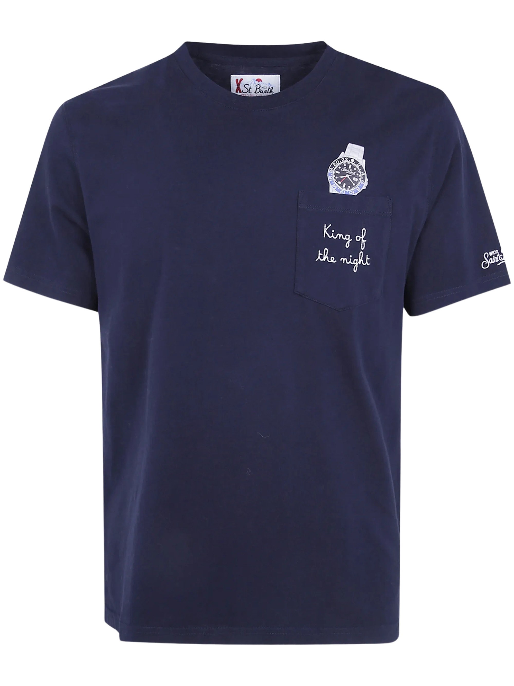 MC2 Saint Barth Watch Printed And King Of The Night Embroidered T-Shir MC2 Saint Barth Watch Printed And King Of The Night Embroidered T-Shir