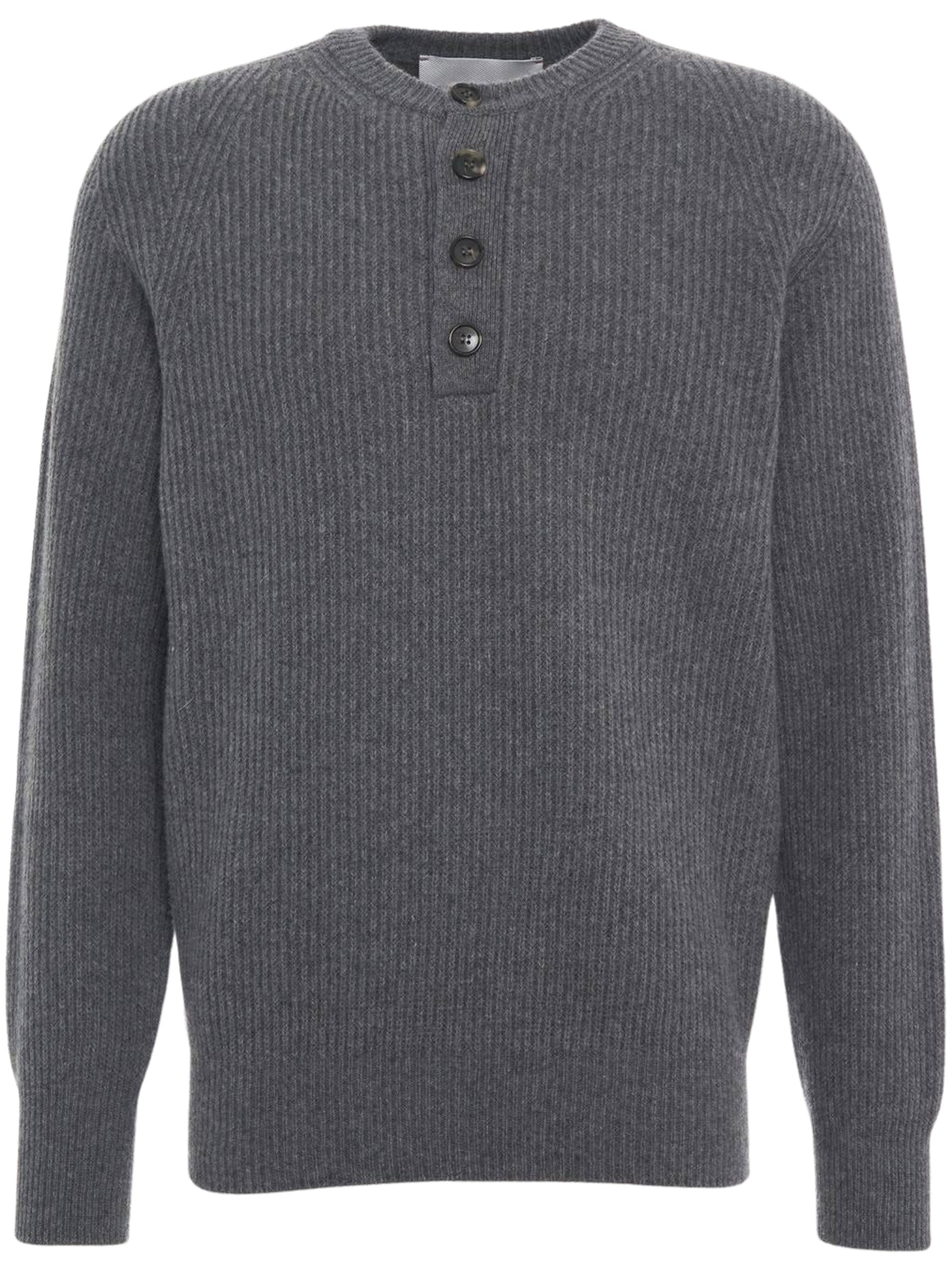 Amaranto Knitted Buttoned Polo Shirt By  In Grey