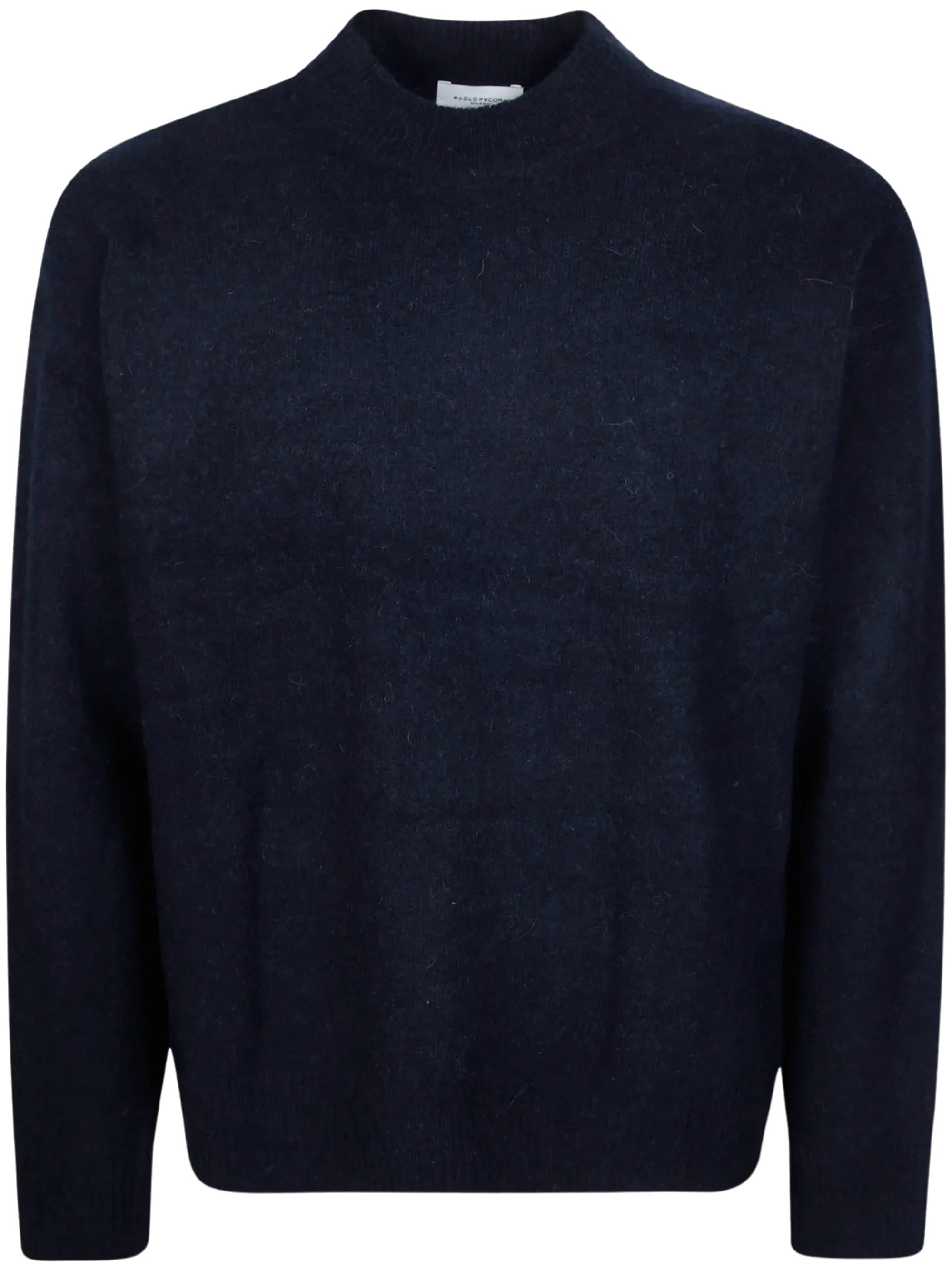 Ribbed-Trim Crew-Neck Sweater