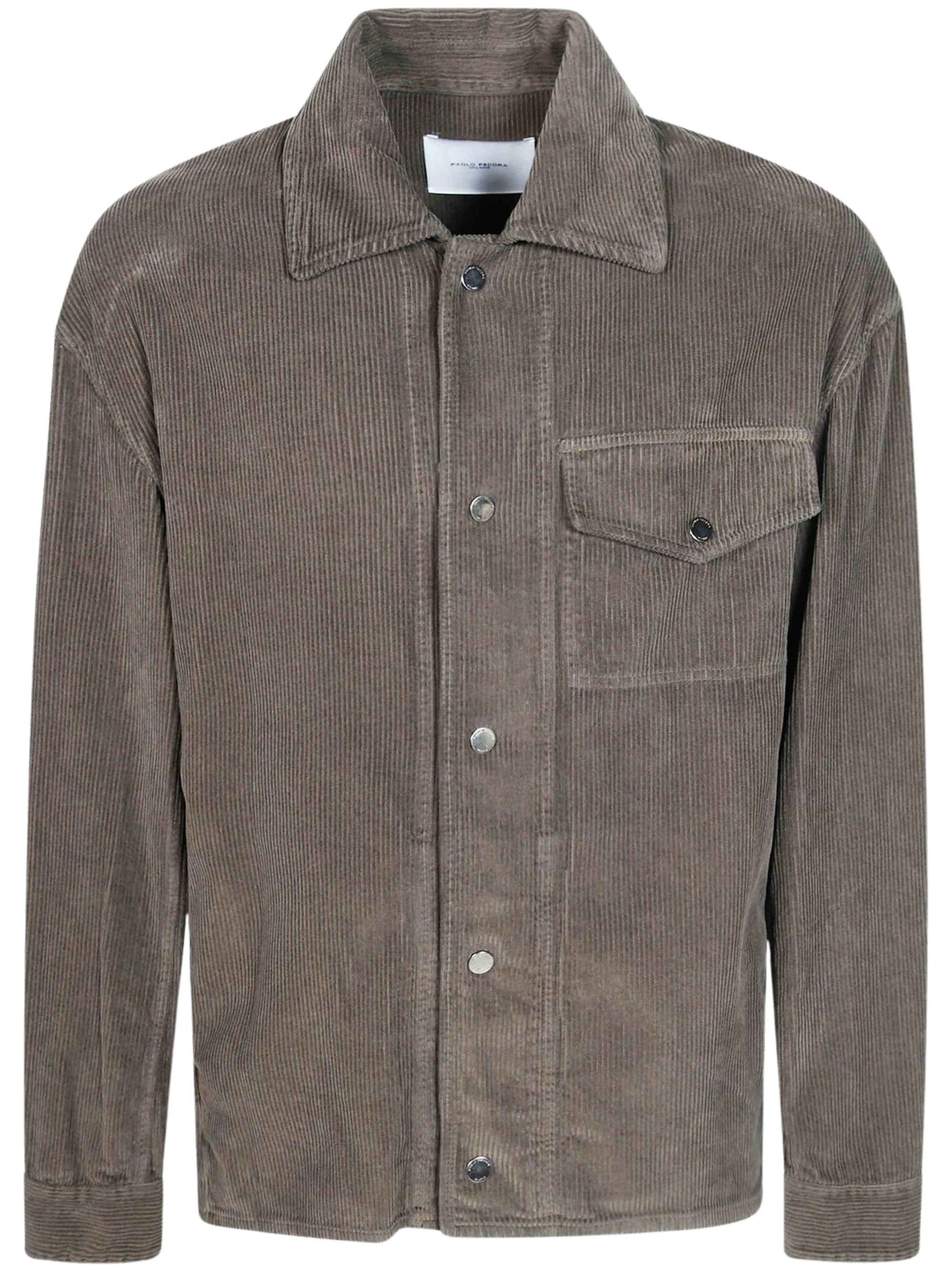 Paolo Pecora Long Sleeved Buttoned Condury Shirt