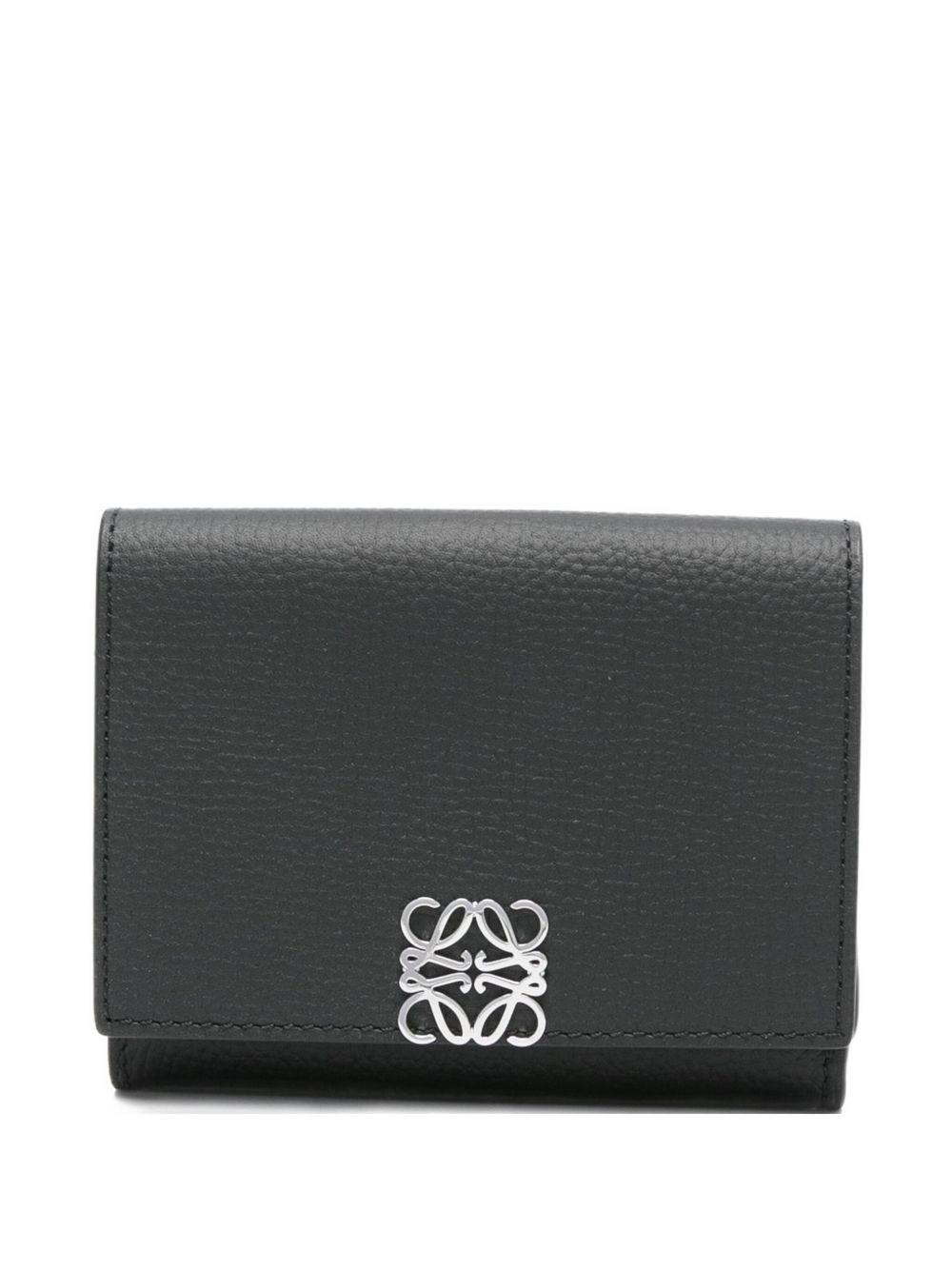 Loewe Anagram Trifold Leather Wallet In Black