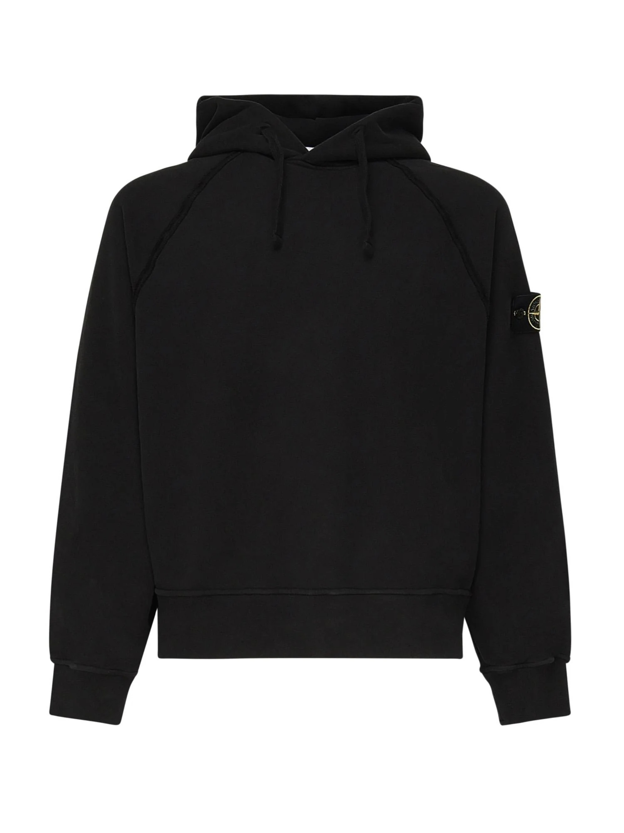 STONE ISLAND | Black organic cotton hoodie | male | L
