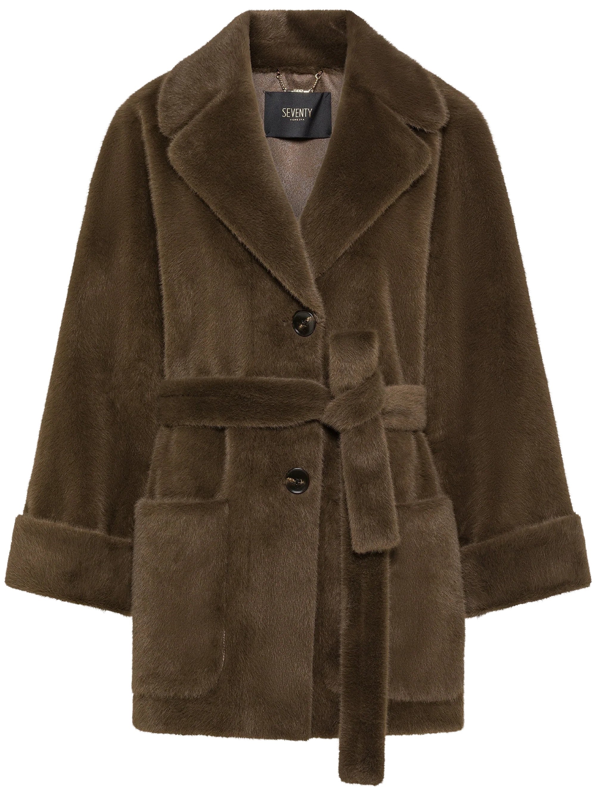 Seventy Faux Fur Coat With Belt Nappa Leather