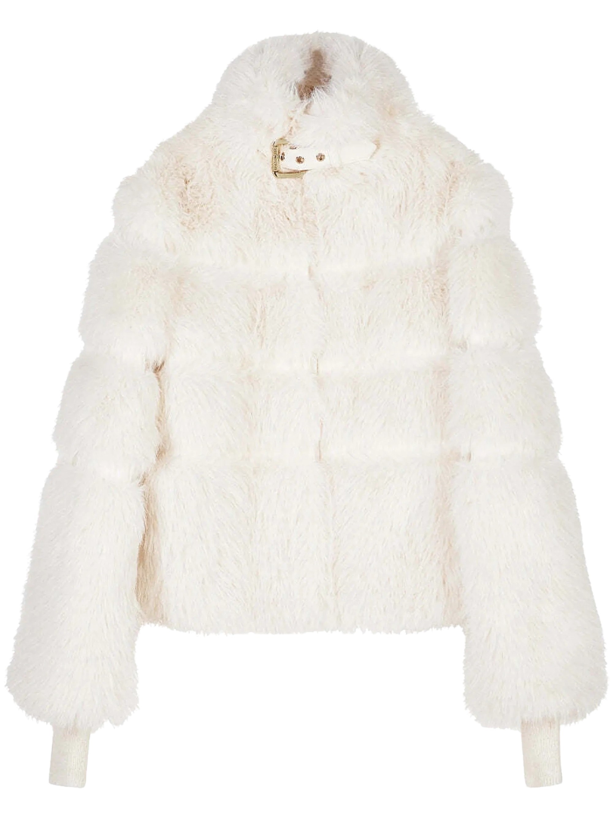 Faux-Fur Buckle-Collar Jacket