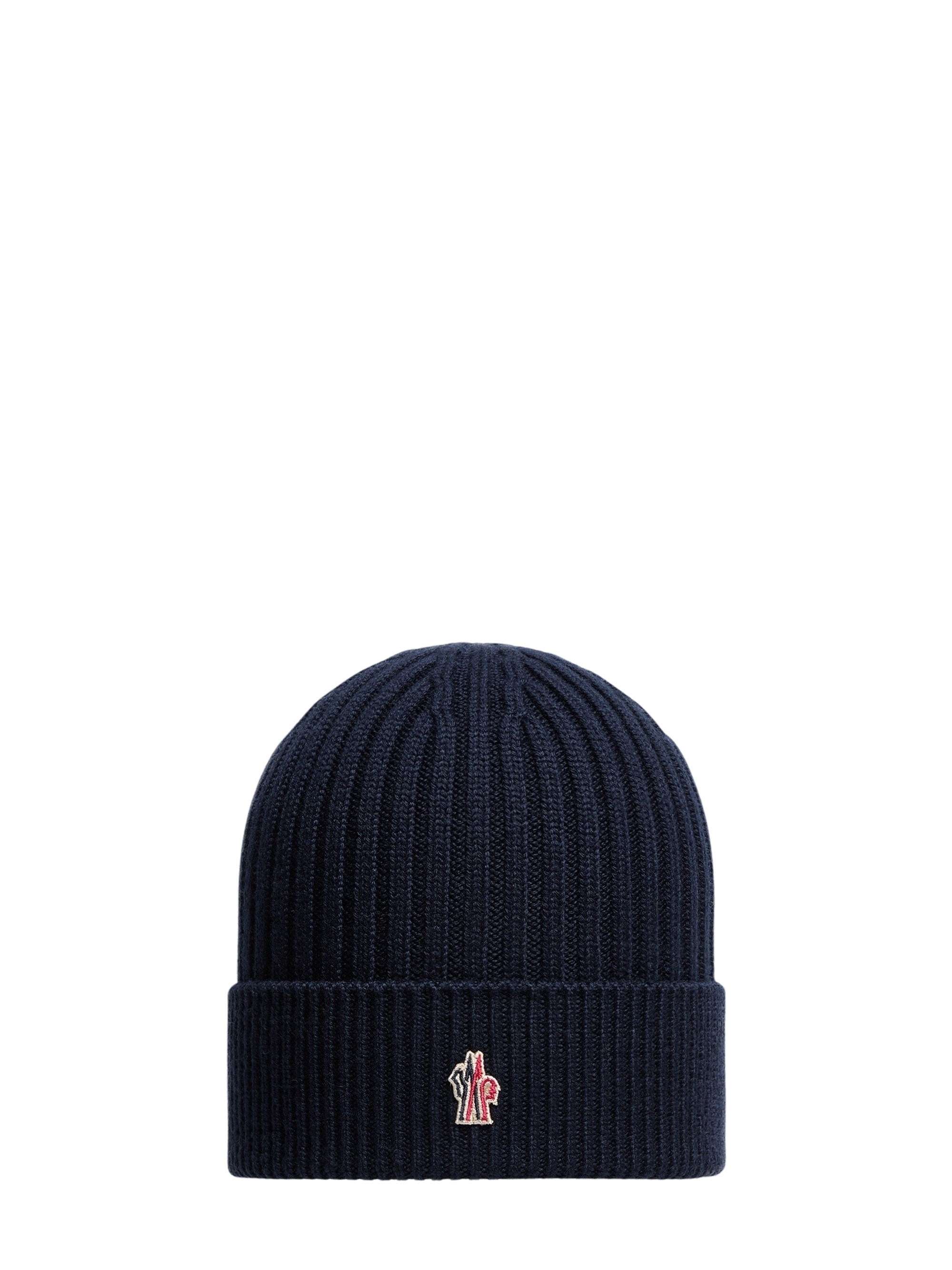 MONCLER GRENOBLE BRANDED WOOL HAT Size: OS, colour: NAVY