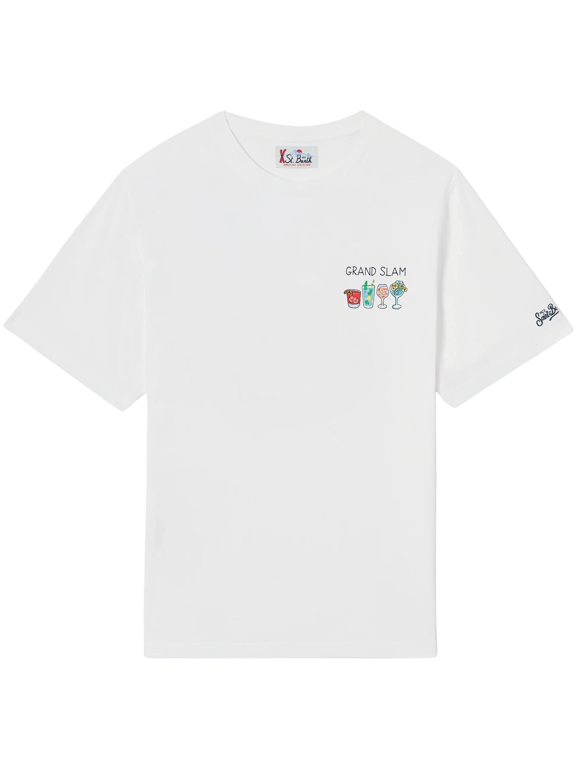 MC2 Saint Barth Off White Arnott T-Shirt With Grand Slam Embroidery