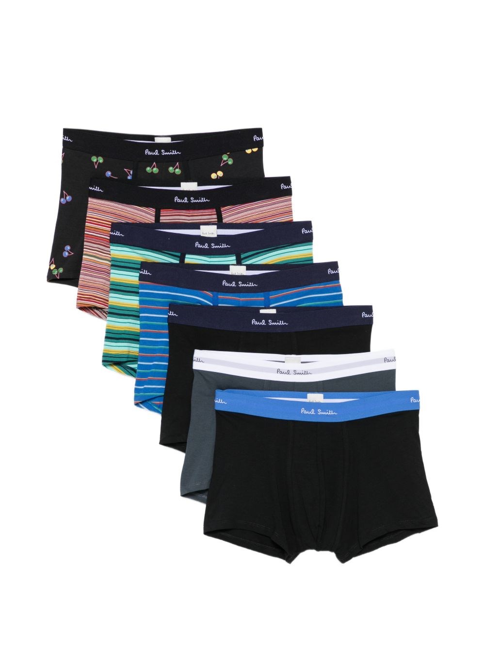 Paul Smith Organic Cotton Patterned Mixed Boxer Briefs Seven Pack