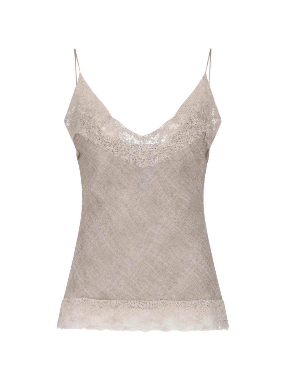 Ermanno Scervino Lace Trim Tank Top By Ermanno Scervino