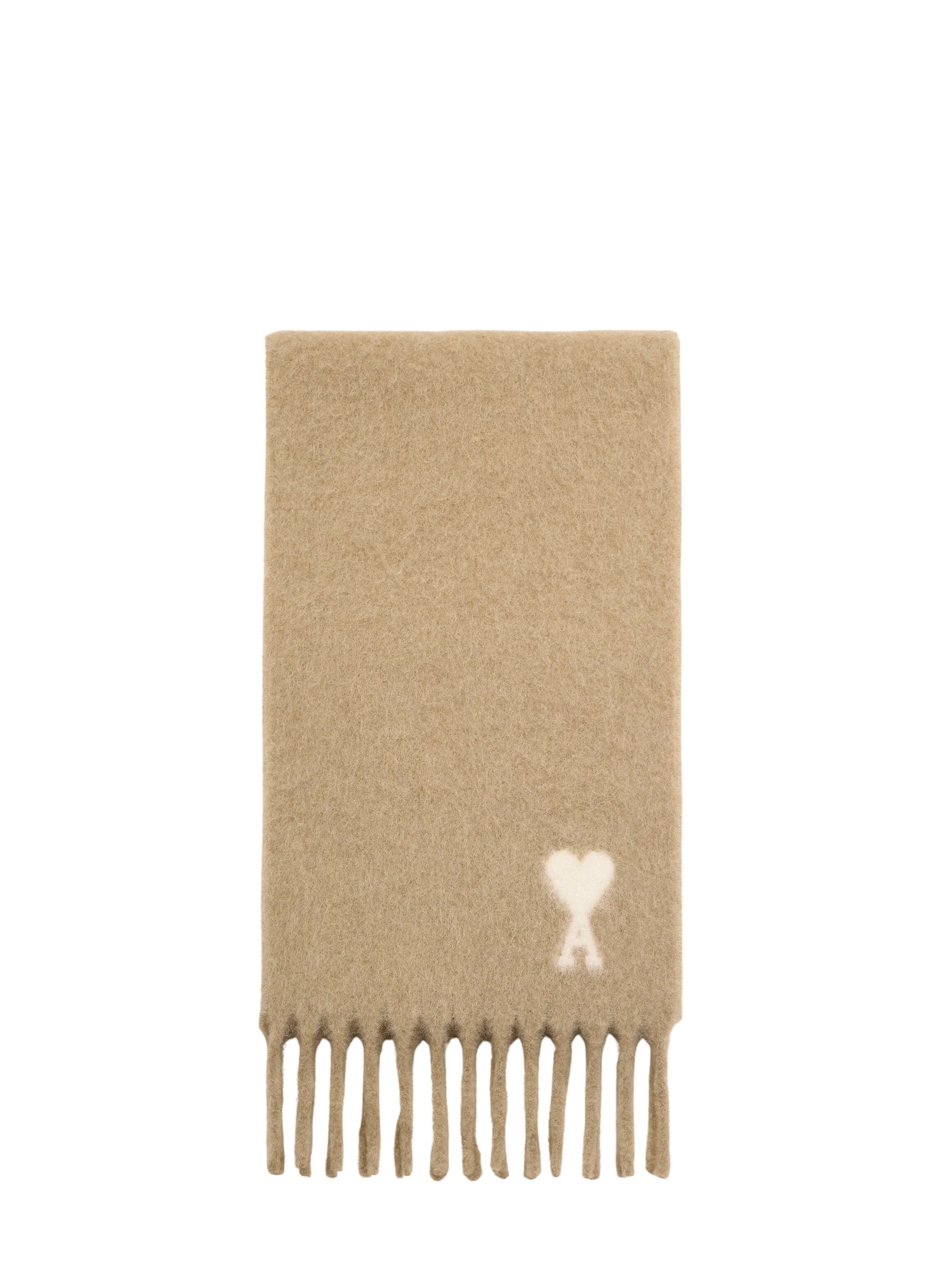 Ami Paris Ami Paris Beige Ami De Coeur Scarf