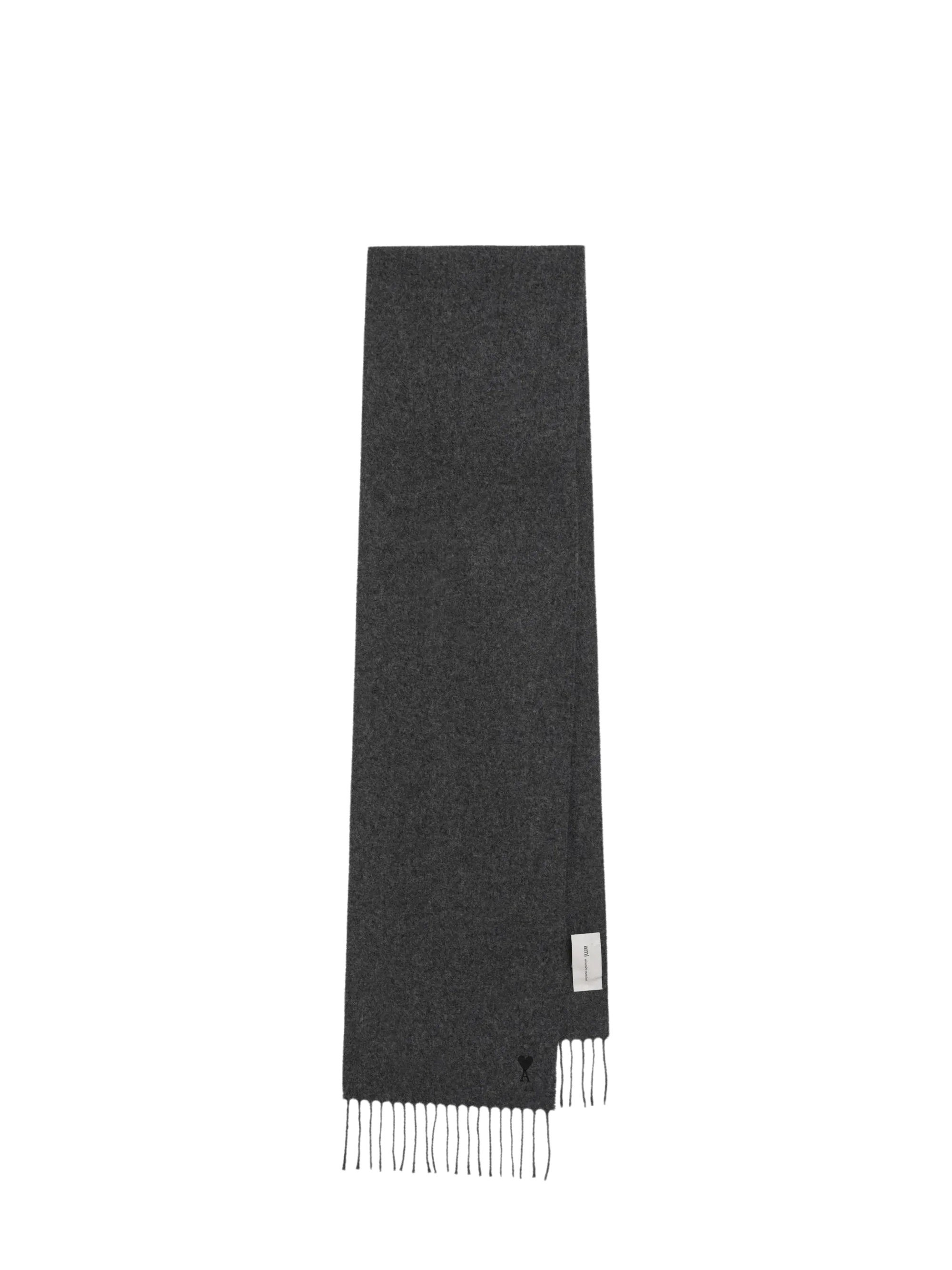 WOOL SCARF WITH AMI DE COEUR EMBROIDERY