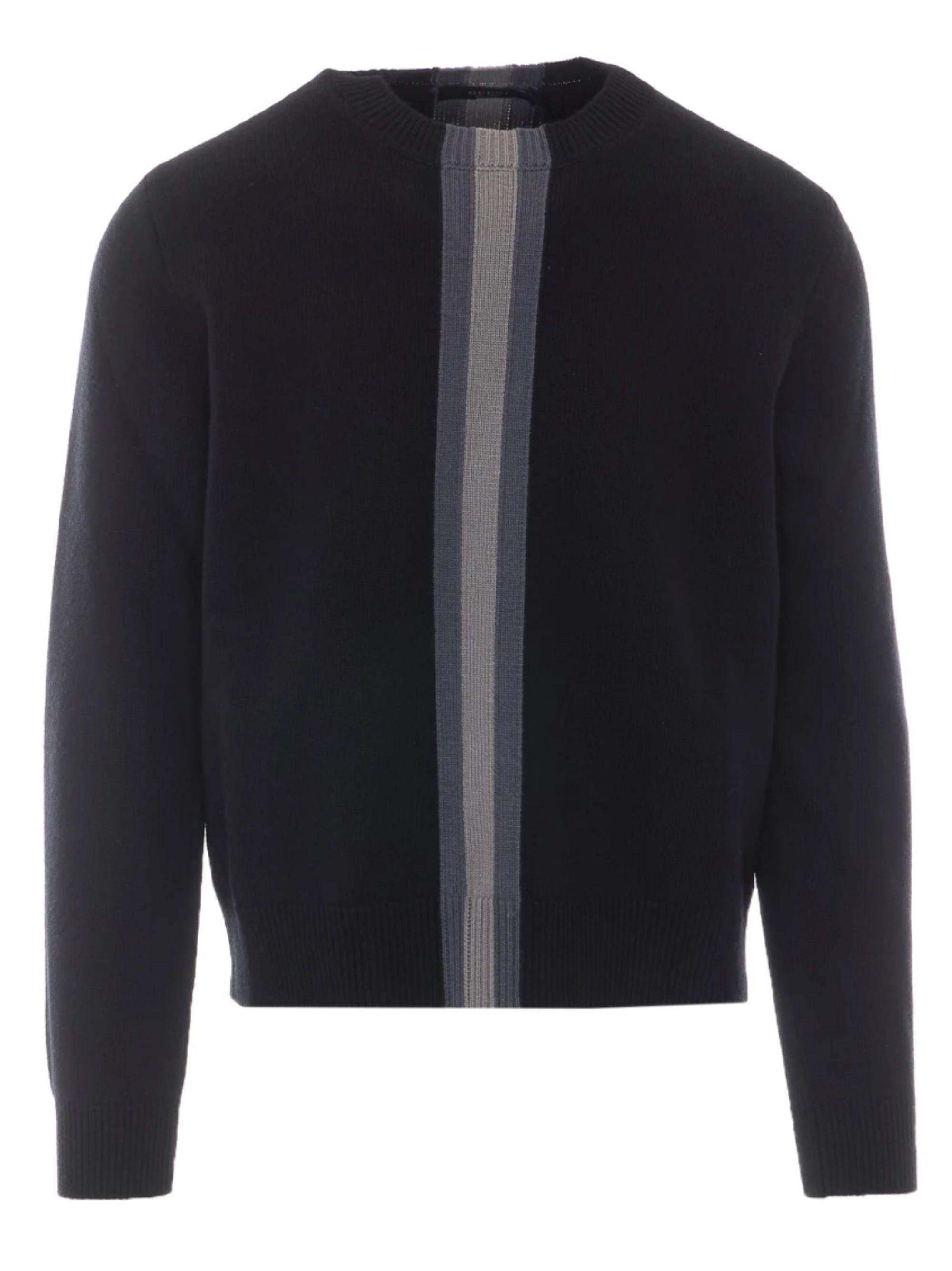 Wool knit sweater with tonal Web ribbon