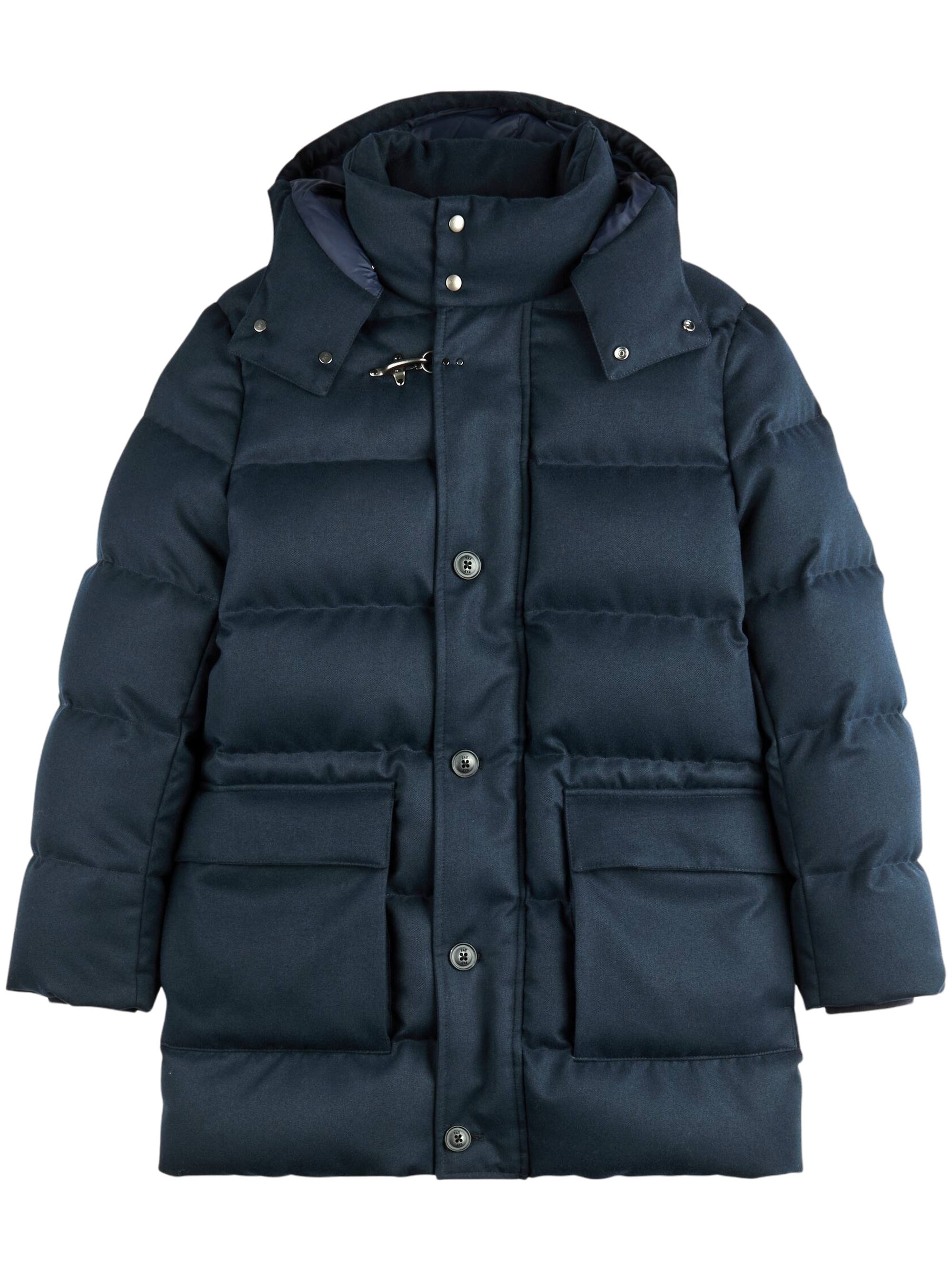 Long Down Parka In Mélange Technical Twill By Fay
